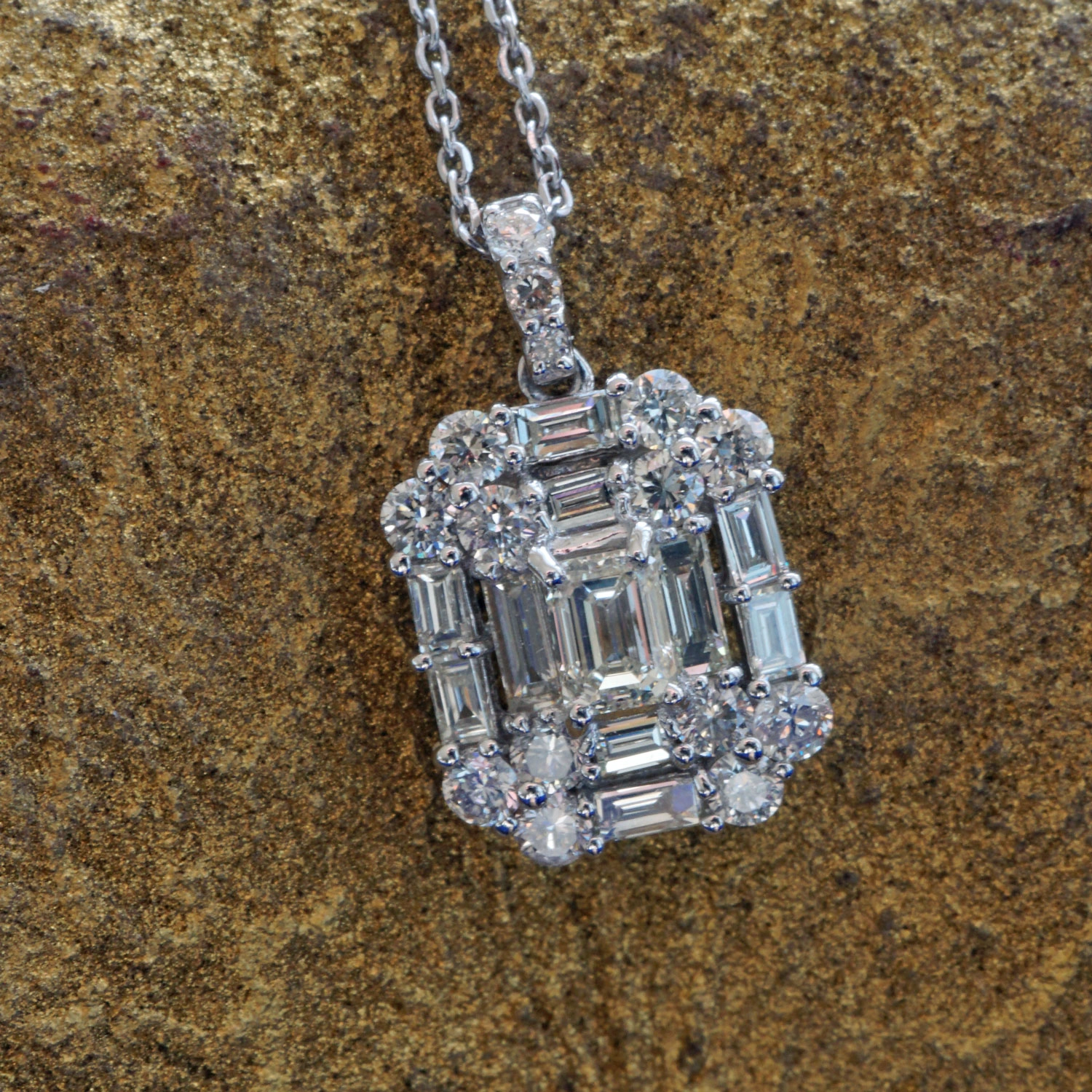 Brillant Diamant Anhänger in 750er Weissgold