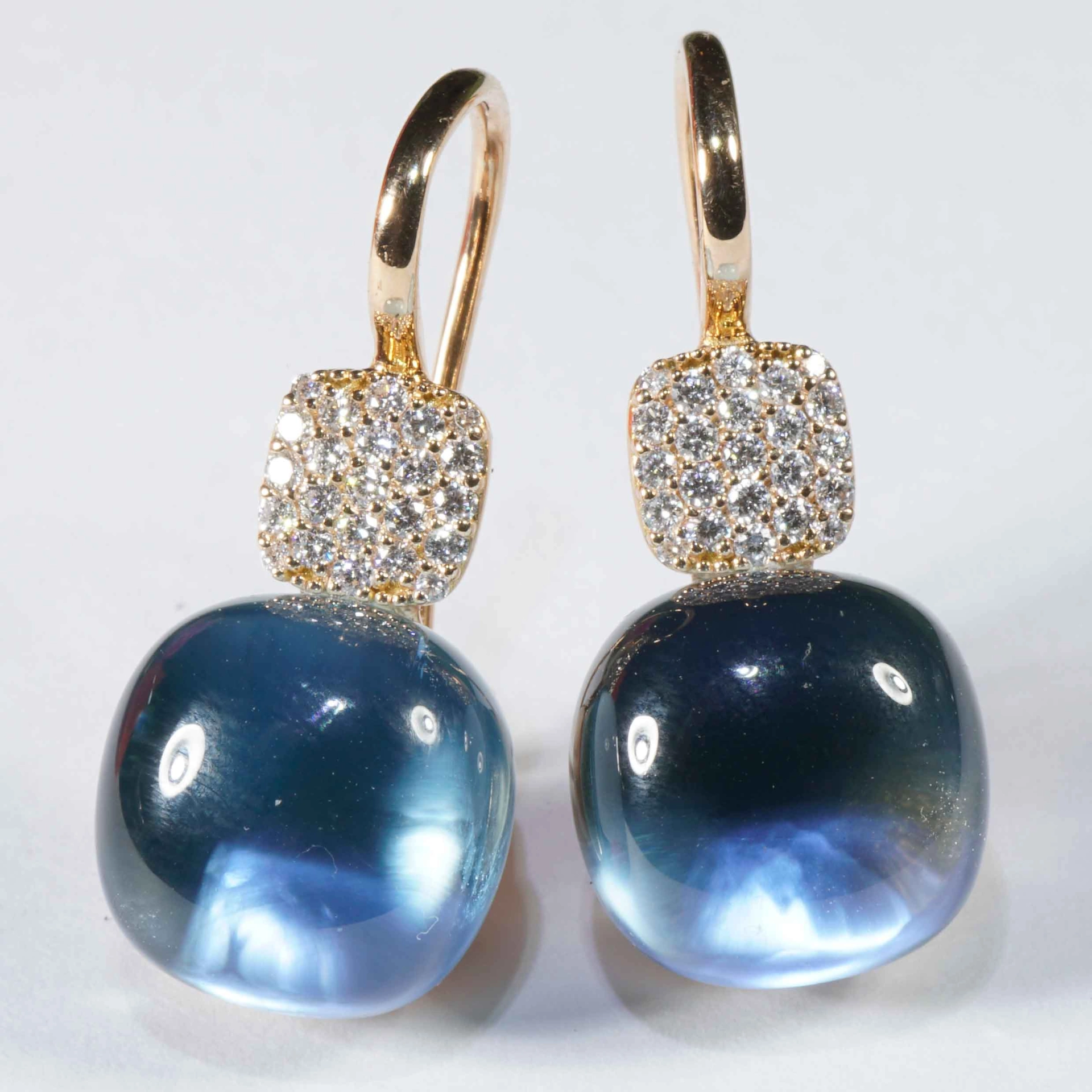 Blautopas Brillant Ohrhänger 750er Rosegold made in Italy...so hochwertig schön..19.35 ct