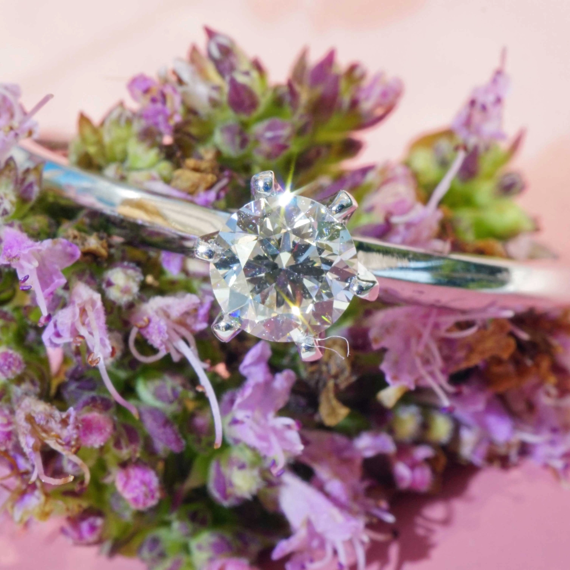 Brillant Ring Anhänger Ohrstecker 750er Weissgold Set 1.20 ct Getönt VS Silhouette Schmuck