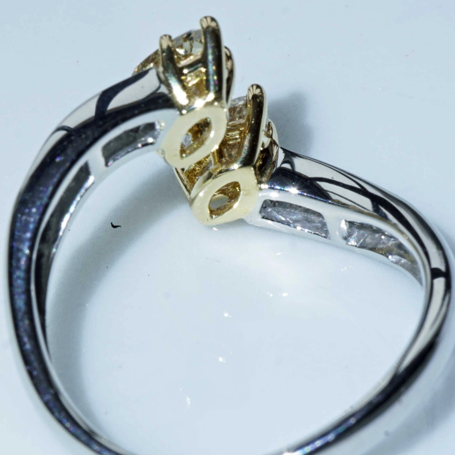 Diamant Marquise Ring 900 Platin 750er Gelbgold 1.11 ct 0.36 ct exklusiv und hochwertig
