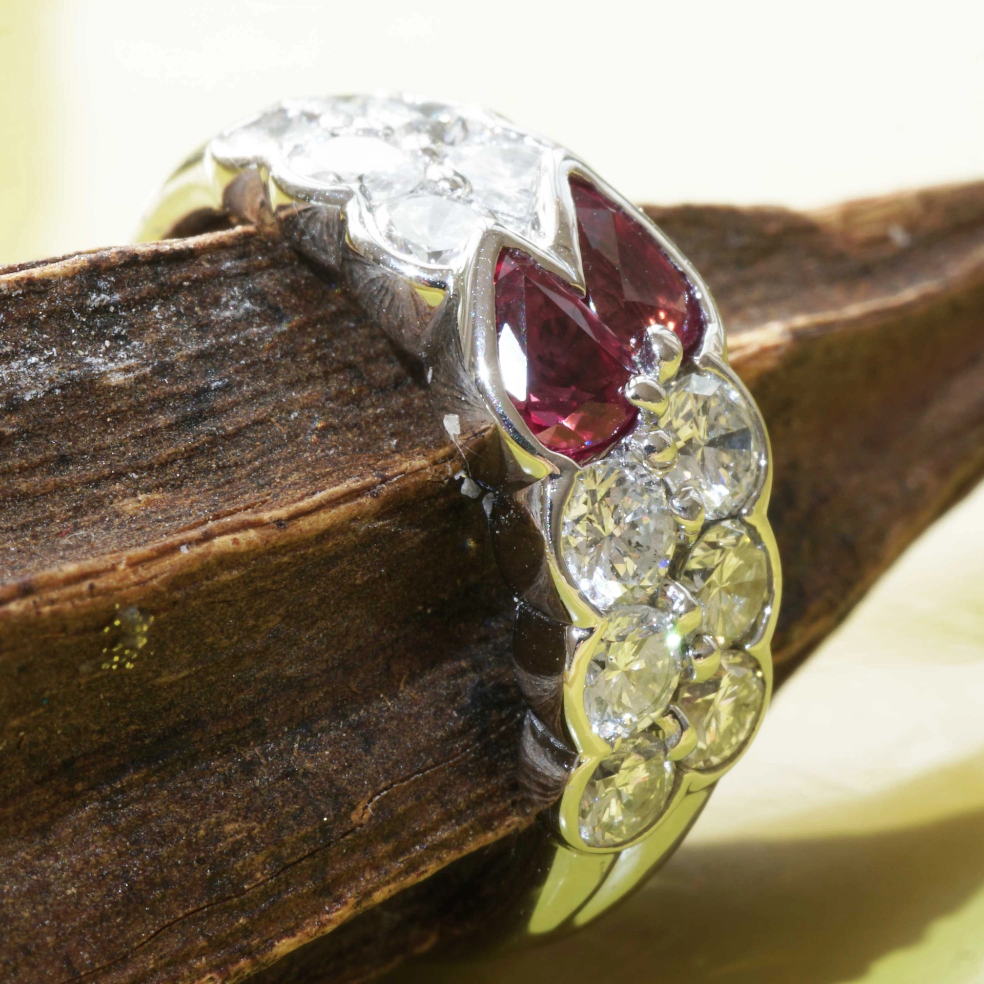 Rubin Brillant Ring 900er Platin 0.72 ct 1.13 ct .....da lächelt einem eine tolle Qualität entgegen