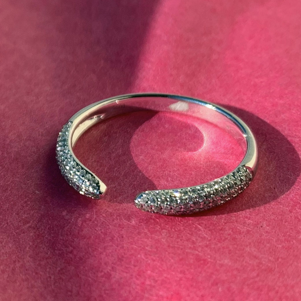 Brillant Ring 0.25 ct W-TCR / SI-P 750er Weissgold New Age idealer Kombinationsring