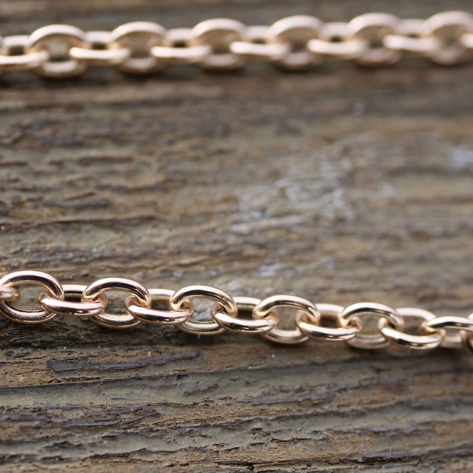 Rundankerkette 750er Rosegold 3,5 mm D. 80 cm lang