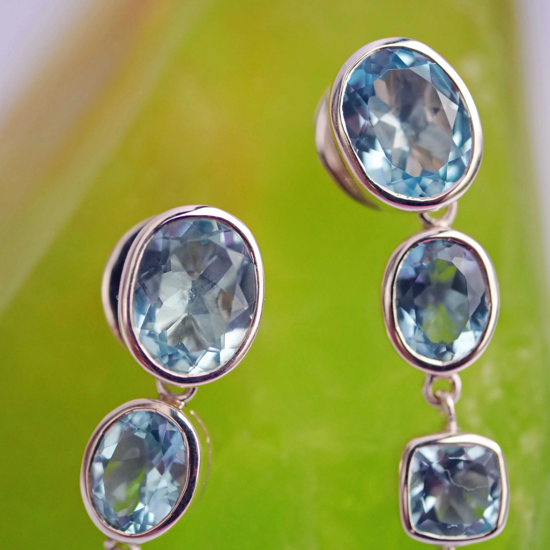 Original Chilango Ohrhänger Ocean Legends Blue Topaz 925er Silber aushängbar