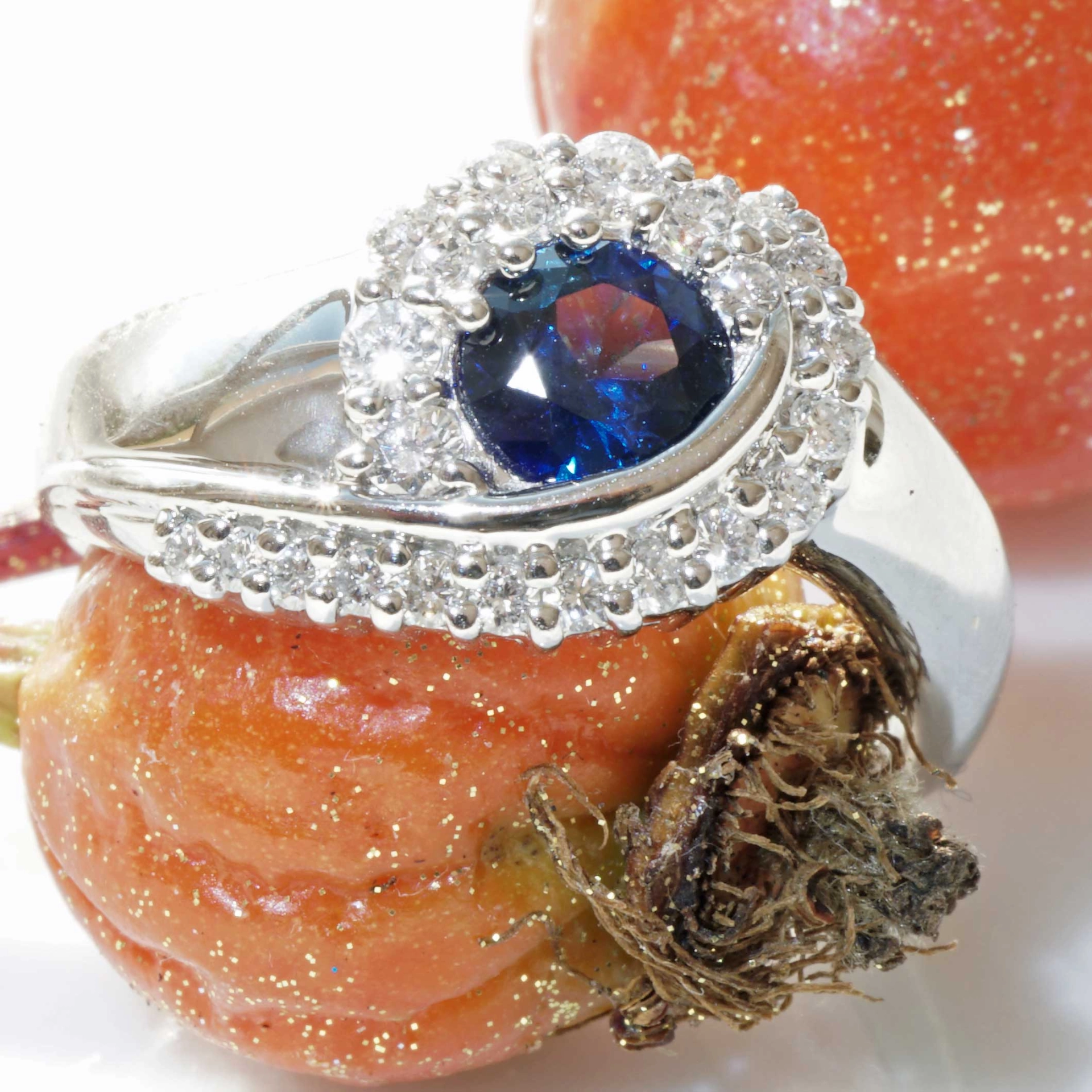 Saphir Brillant Ring 900er Platin 0.62  ct 0.345 ct .....feinster Saphir und Brillanten in Platin