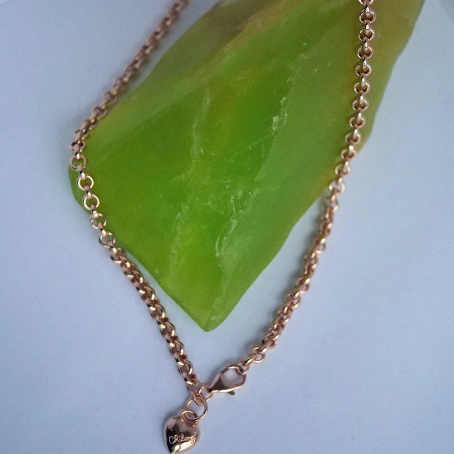 Chilango Rollo Chain fine Luxury 45 cm 925er Silber 18kt rosevergoldet 5 mm breit soo massiv