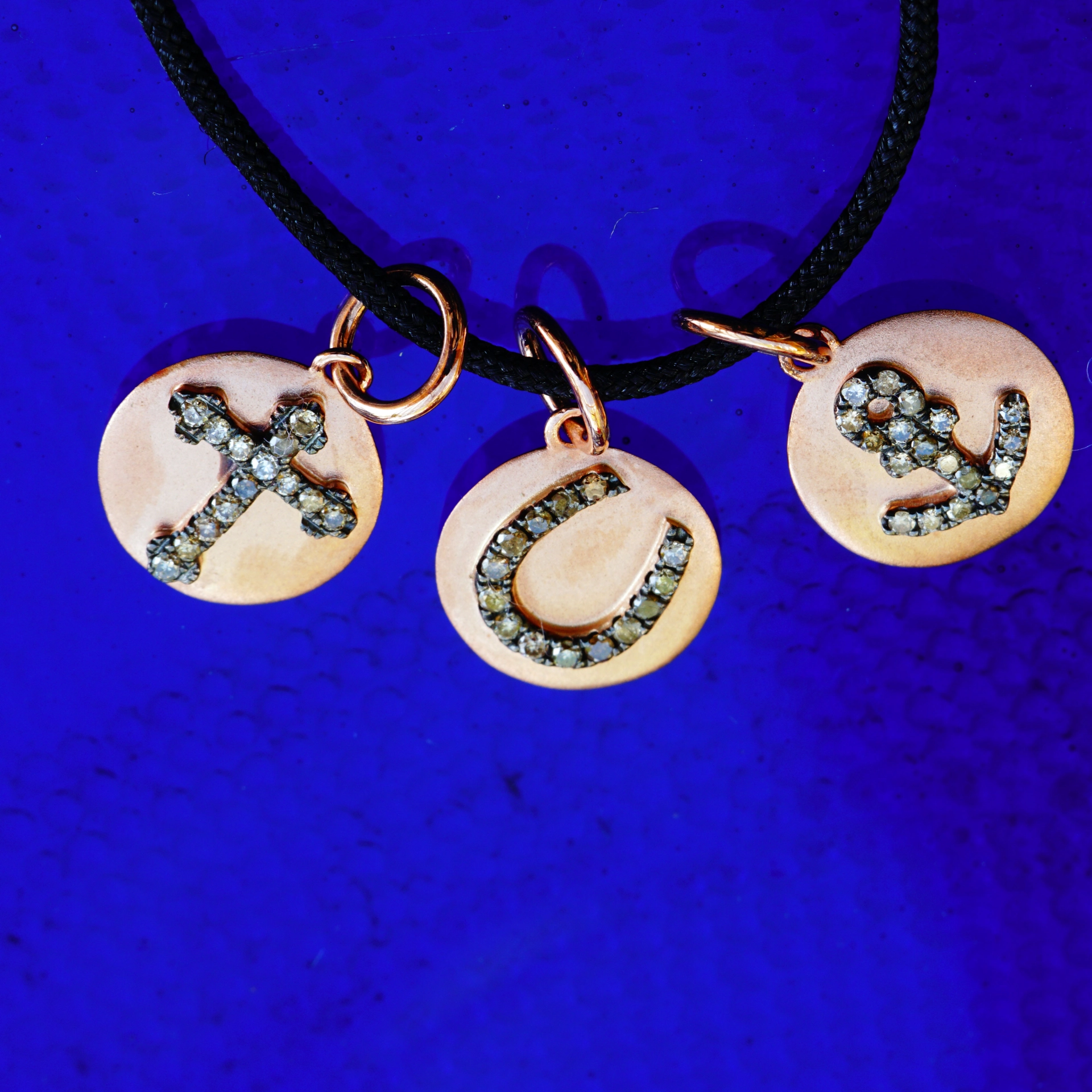 Brillant Anhänger in 750er Rosegold Hufeisen 0.10 ct braune Diamanten