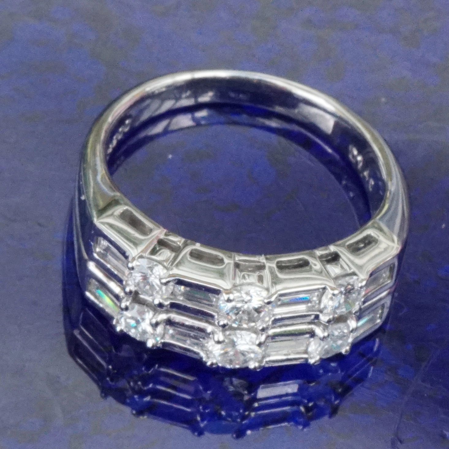 Baguette Brillant Ring 1.40 ct TW-W / VS-SI 900er Platin massive Handarbeit