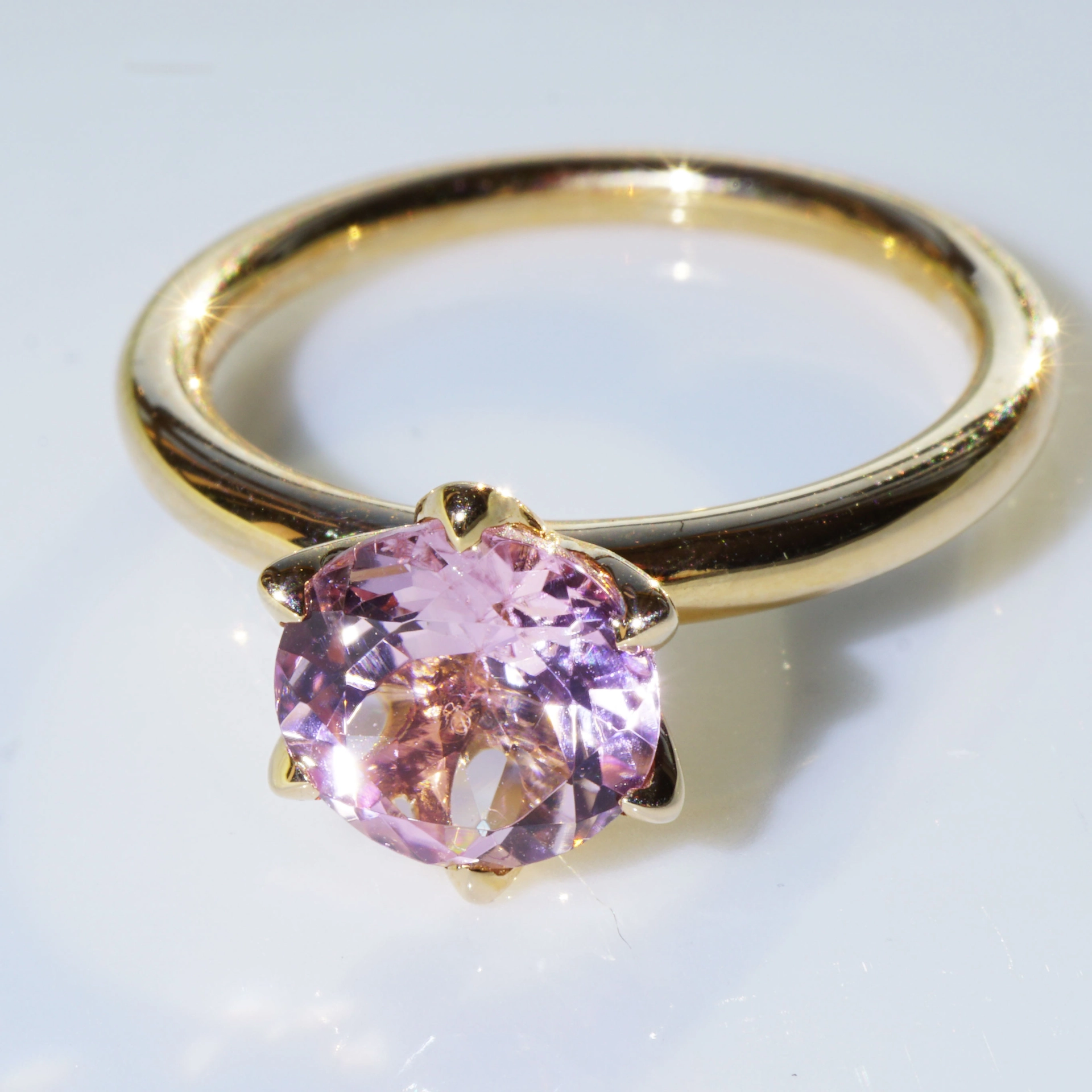 Bestseller Kombinationsring..pink Turmalin Ring in 750er Rosegold hergestellt in Valenza...toll mass