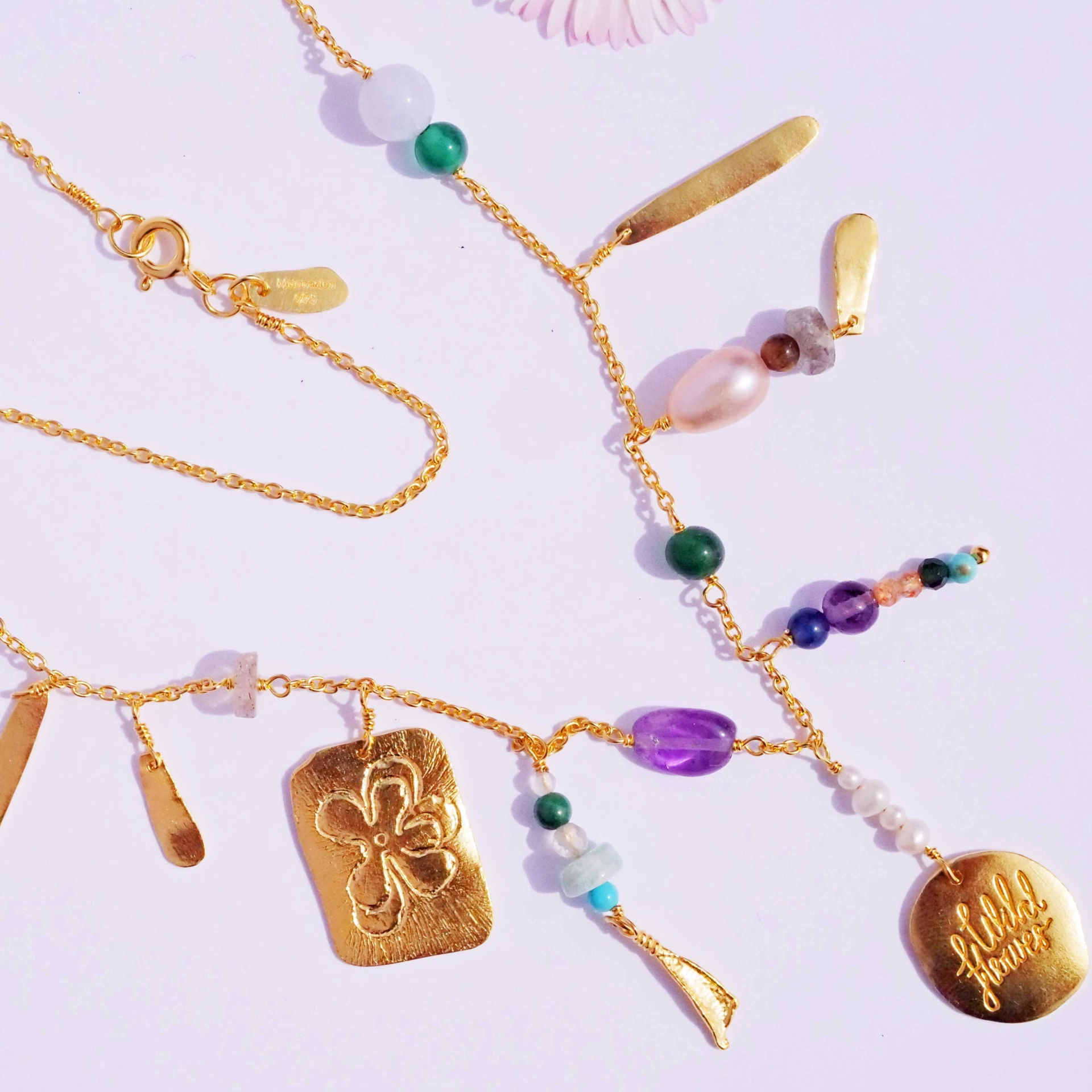 Collier Celia 925er Silber vergoldet Wild Flowers at Heart designed by Maanesten Dänemark-