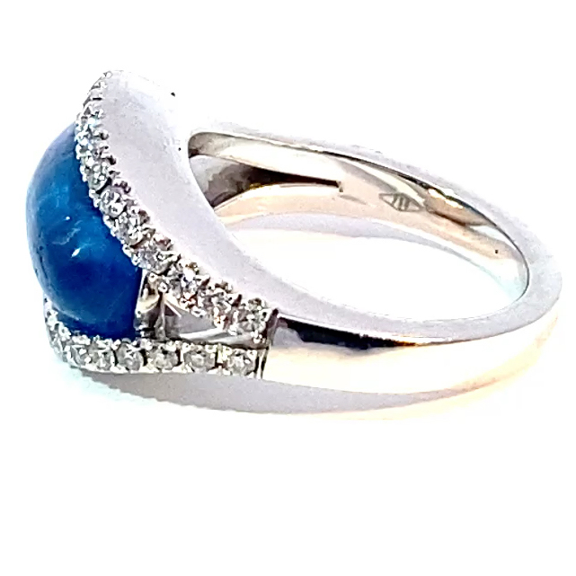 Paraibafarbener Neon Apatit Brillant Ring 750er Weissgold  7.50 0.66 ct TW VS Edelschmiede