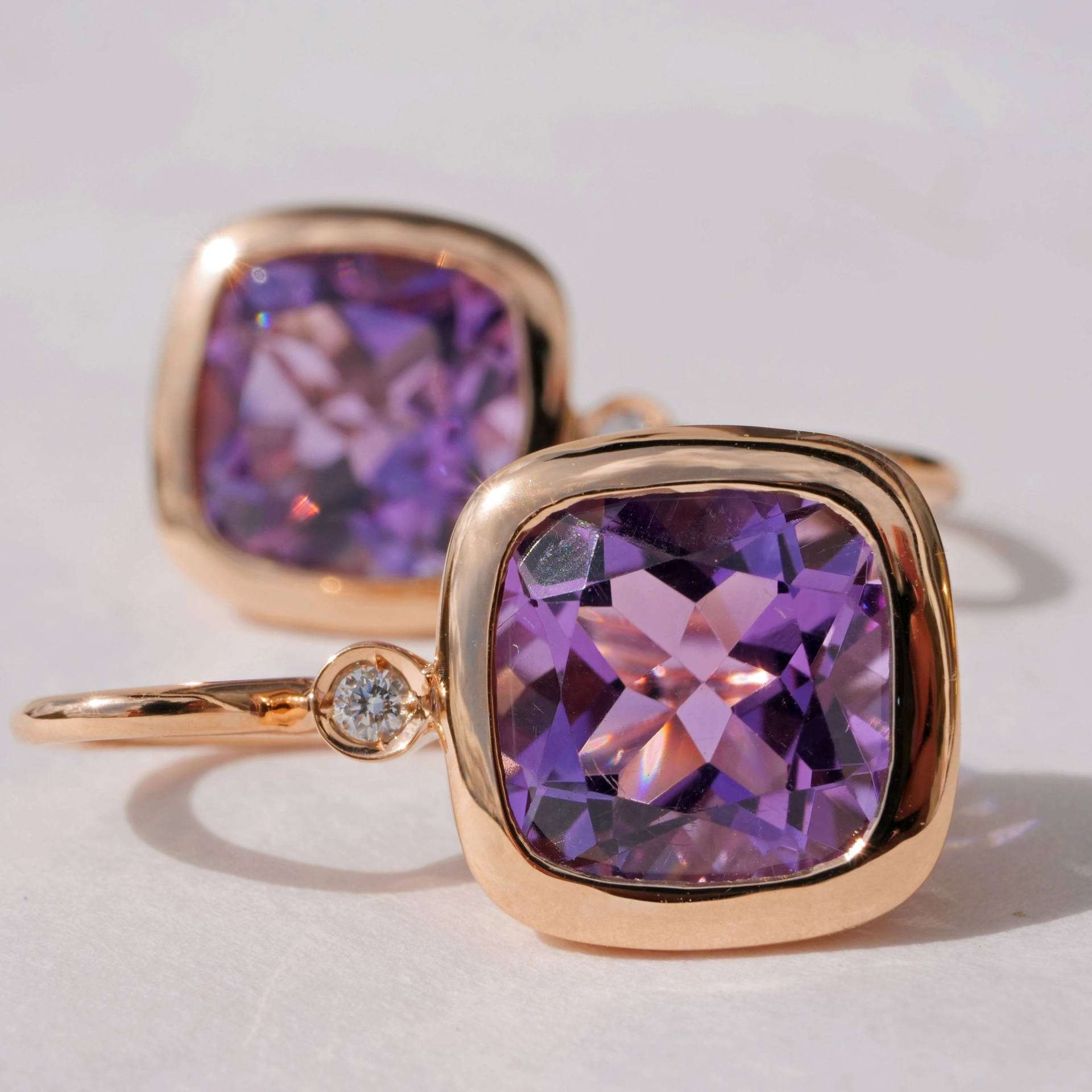 Ohrhänger Amethyst Brillant 750er Rosegold...5.70 ct...edel angefertigt in Italien