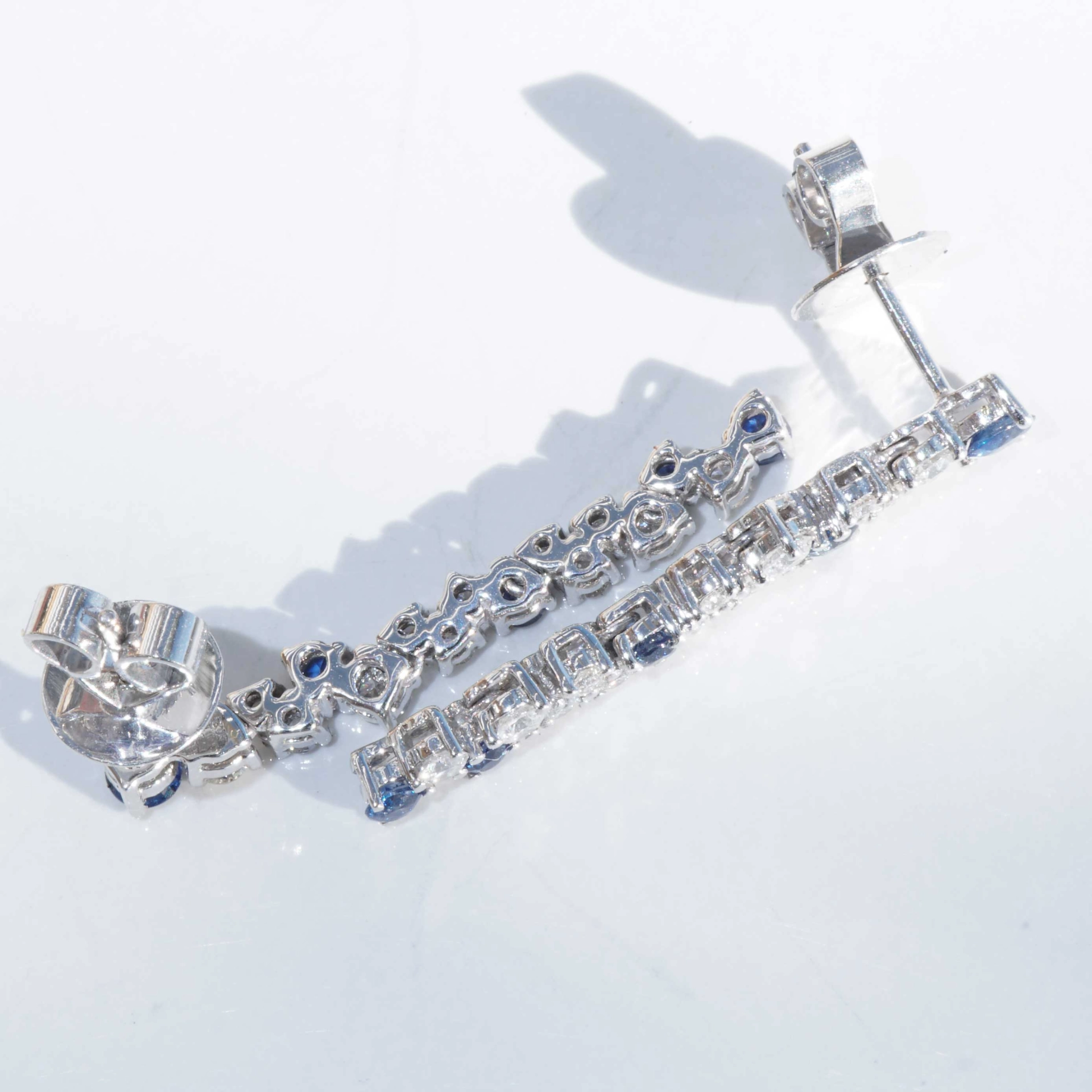 Saphir Brillant Ohrhänger 750er Weissgold 0.50 ct 0.56 ct ...unlimited Glory....tolles Design