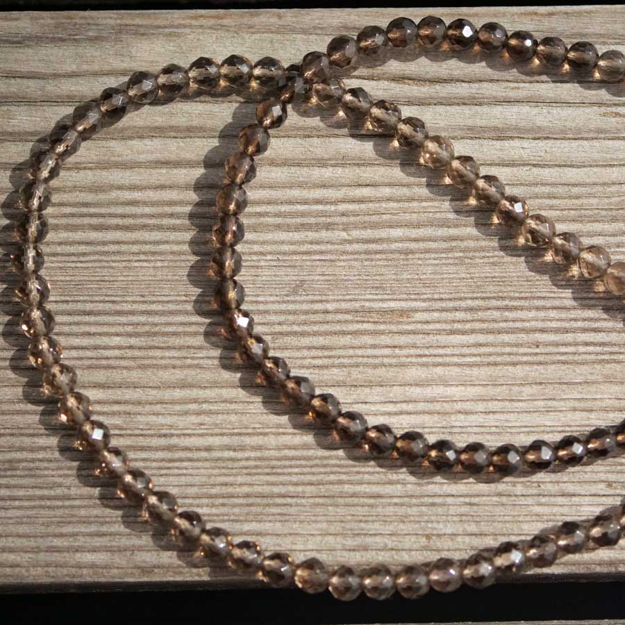 Chilango Rauchquarz Kette in 100 cm Länge mit tollen Crown Rauchquarz Anhänger 925er Silber