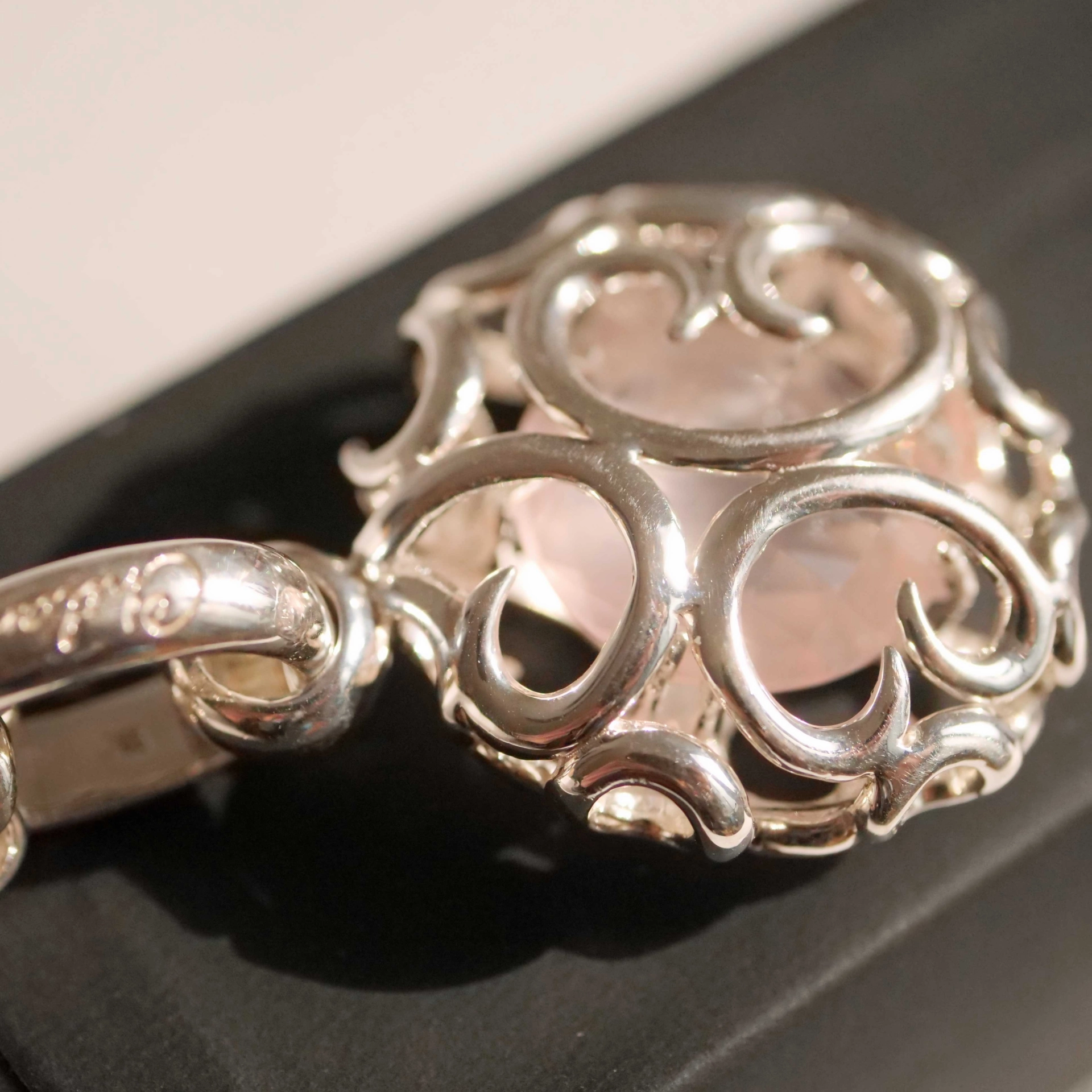 Original Chilango Anhänger Fairytale Rosenquarz 48 x 28 mm  925er Silber