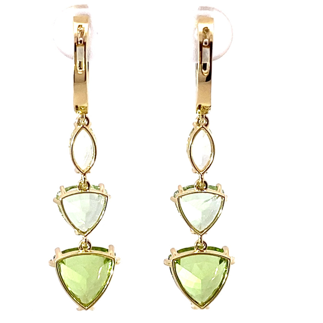 Chrysoberyll Turmalin Peridot Brillant Ohrhänger 750er Gelbgold 10 ct AAA+...unglaubliches fragiles Farbenspiel