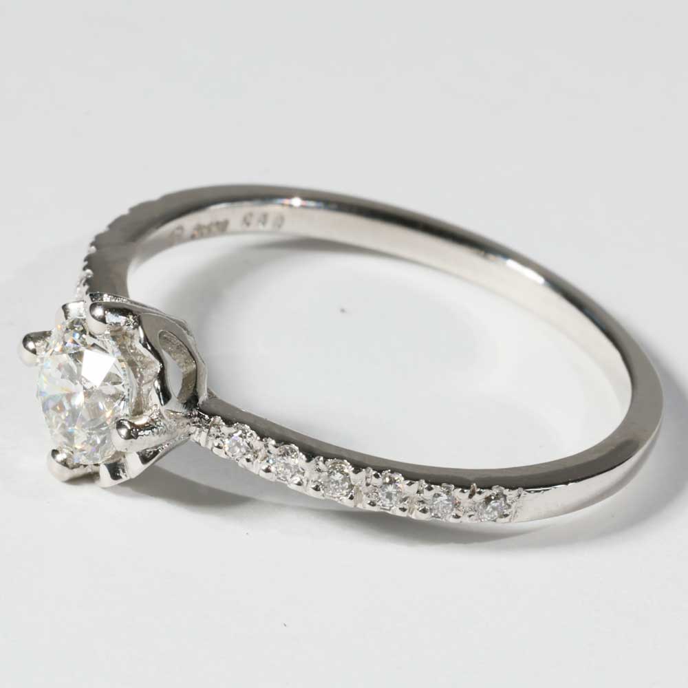 Brillant Ring 0.59 ct G SI2 HALBKARÄTER von  Silhouette Bentner HRD Zertifikat 950er Platin