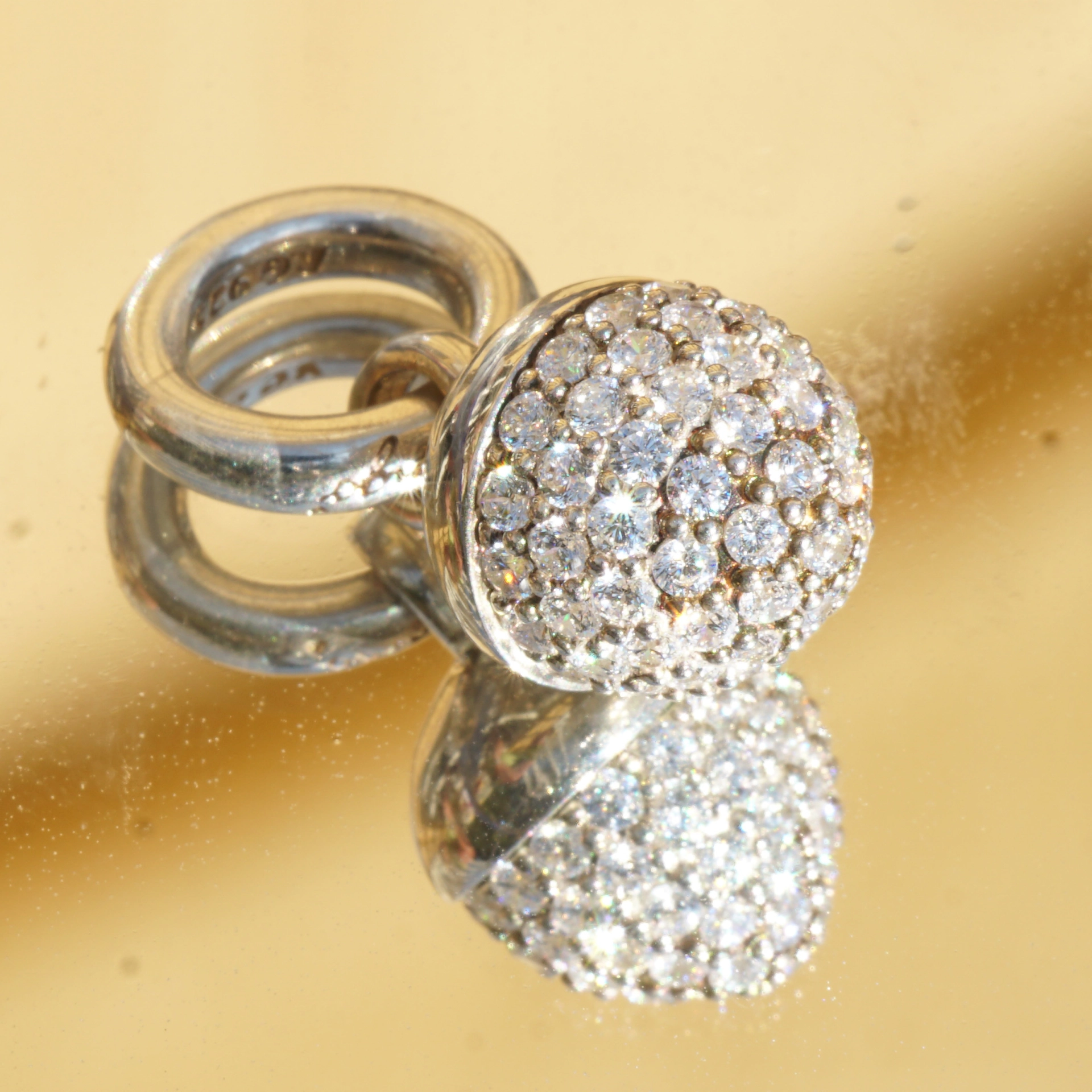 Chilango Anhänger Eichel White Topaz 925er Silber Glitzer pur
