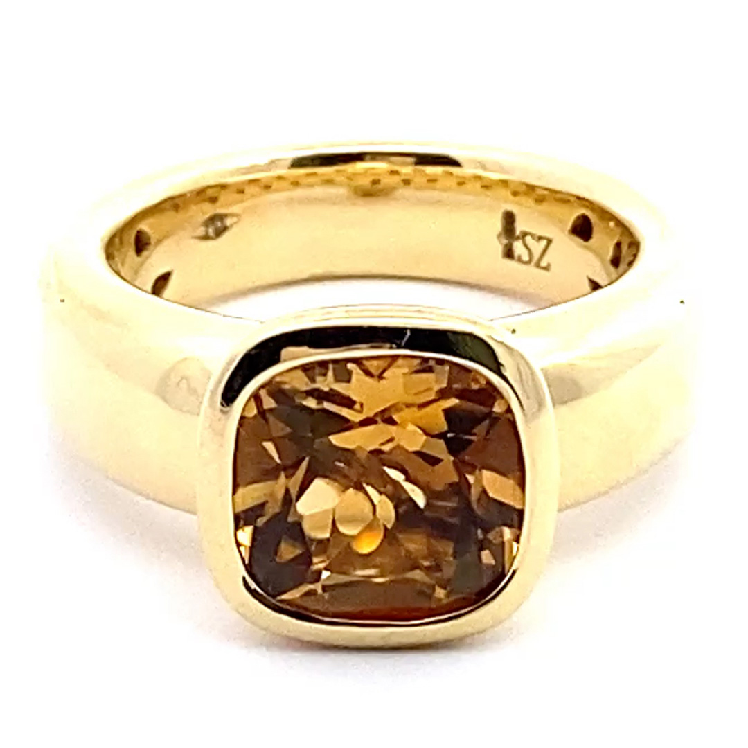 Citrin Ring 750er Gelbgold Valenza .....bella Italia....kleiner Kardinalring...so trendy 