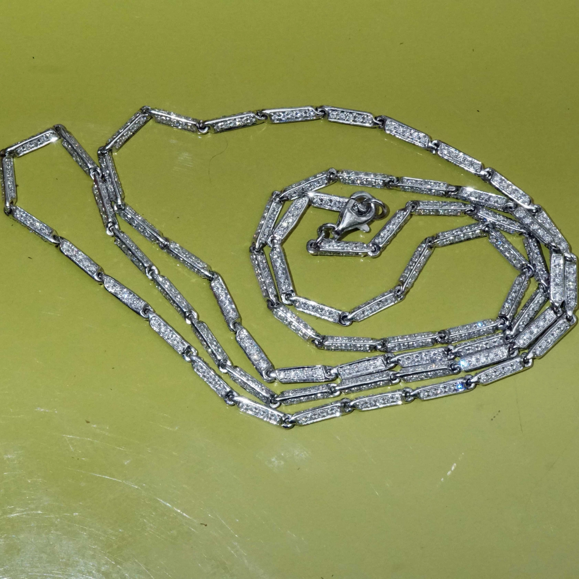 Opera Brillant Collier 6.65 ct 750er Weissgold mit  UNGLAUBLICHEN 1050  Vollschliff Brillanten
