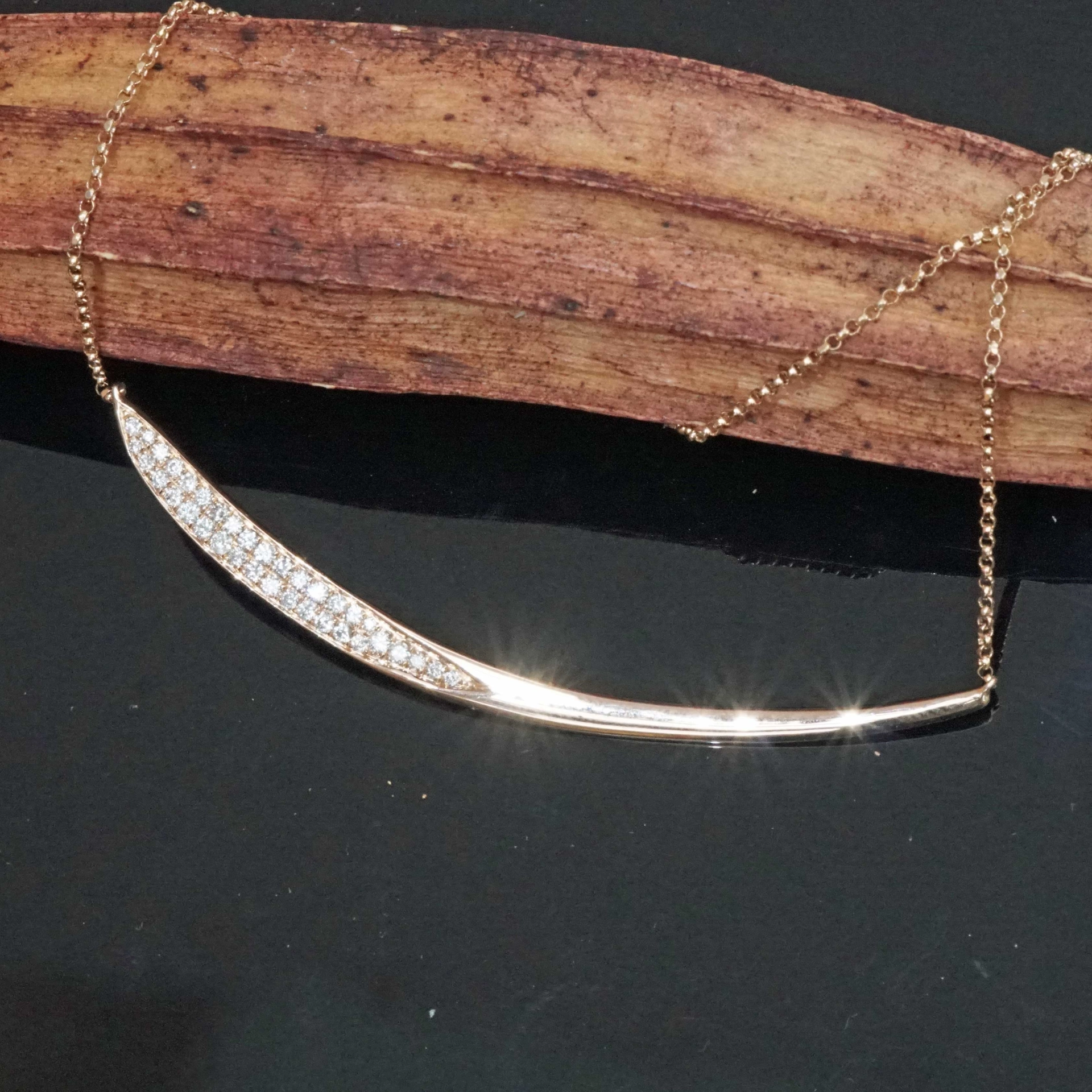 Brillant Collier 0.35 ct 750er Rosegold 36 Vollschliff Brillanten elegantes modernes Design
