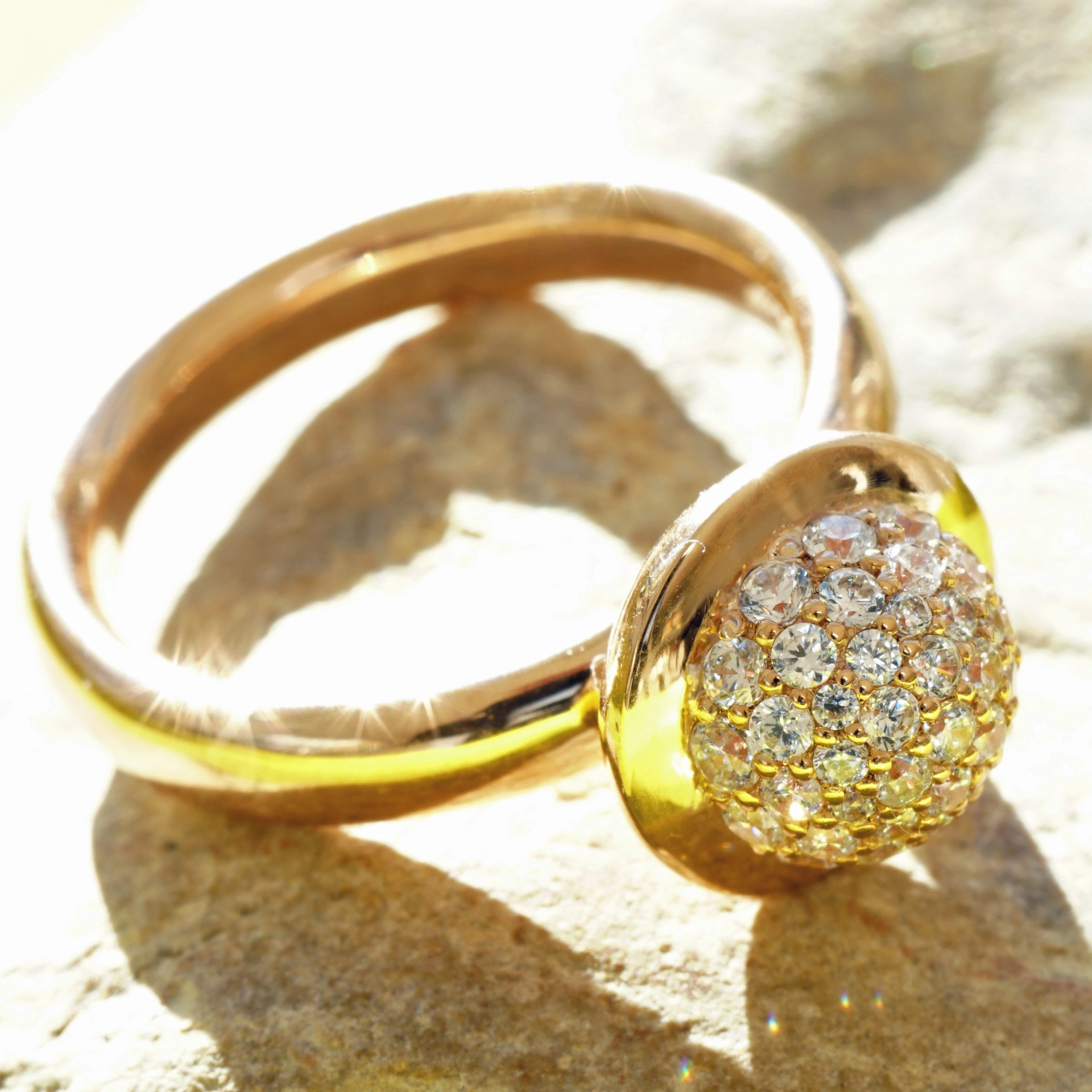 Chilango Ring Circonia White 925er Silber Pink Gold plated m. orig.Etiu