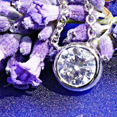 Brillant Collier rund 0.50 ct D hochfeines weiss SI1 5.09 - 5.15 x 3.05 mm GIA Gutachten 750er Weiss