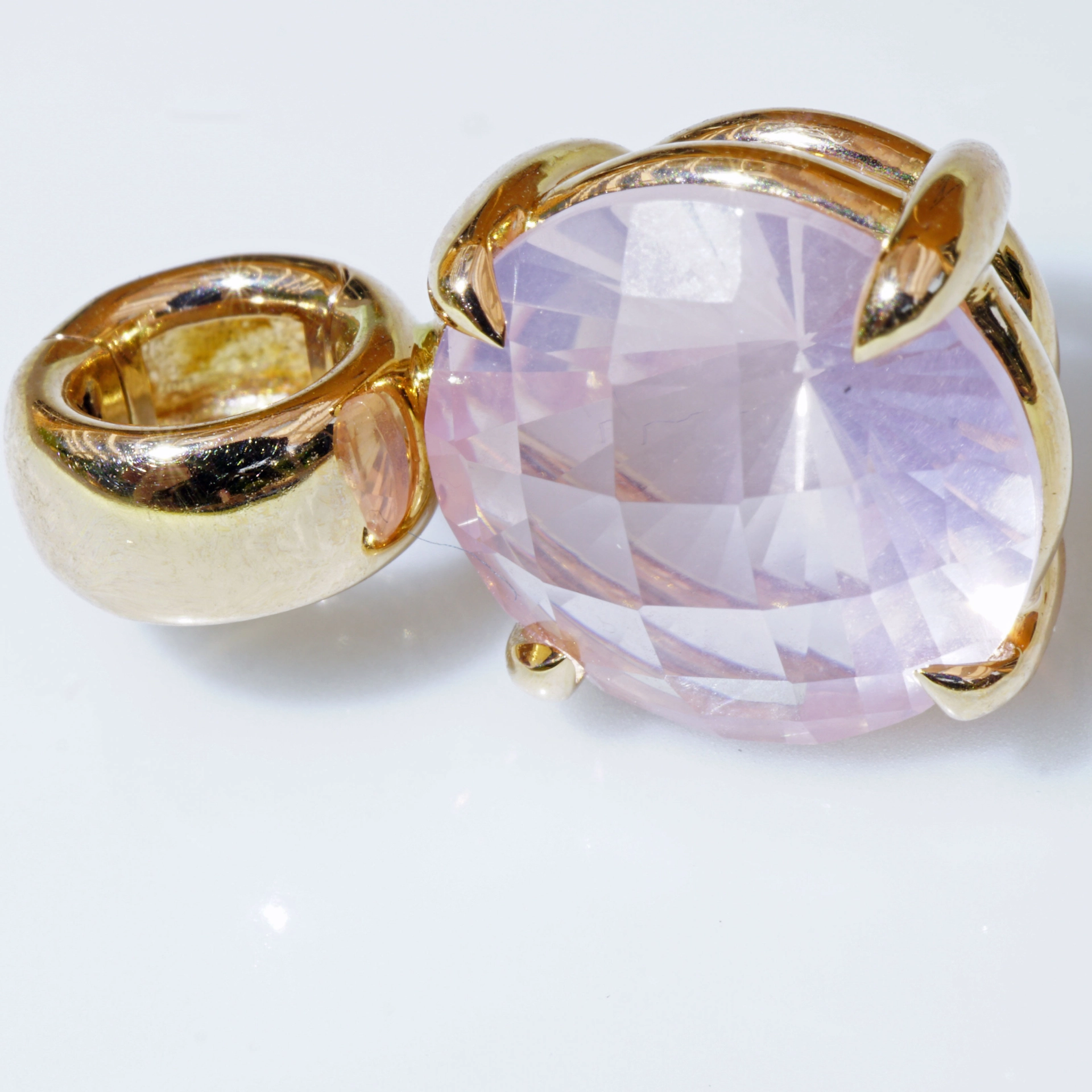 Rosenquarz Anhänger 750er Roségold toller Schliff ! aus Traditionsgoldschmiede in Valenza