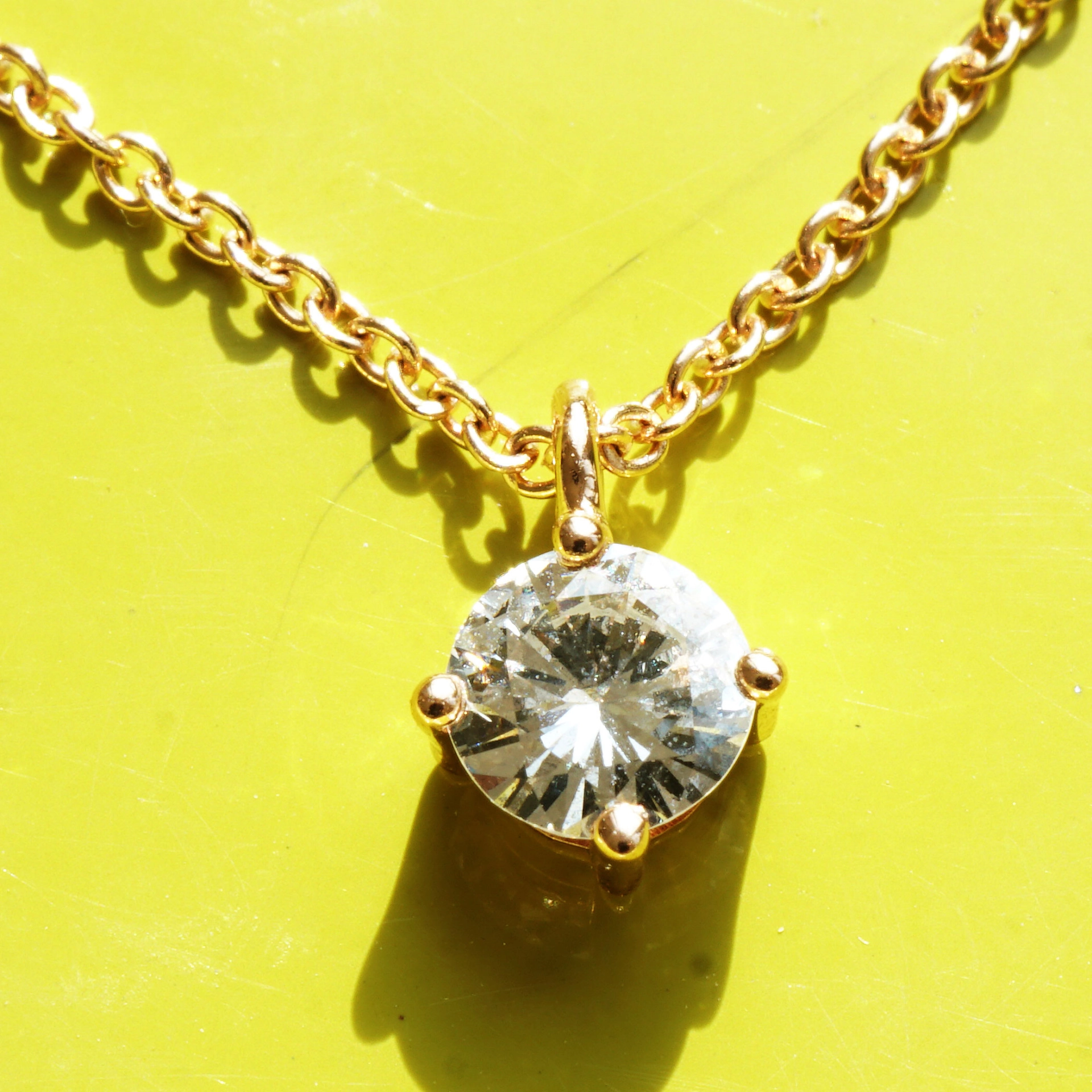 Brillant Solitär Anhänger mit Kette 750er Rosegold 0.18 ct W SI...genau den will ich...