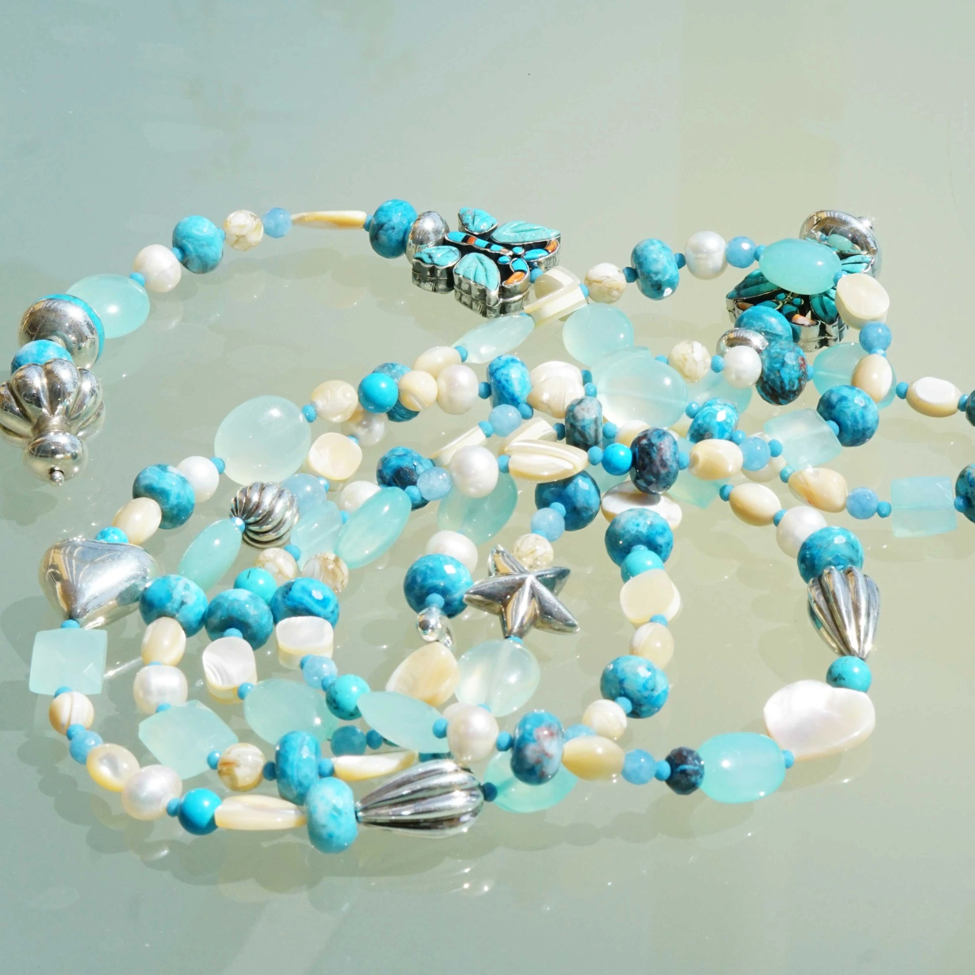 Chilango Kette Out of Nature Legends 925er Silber 185 cm  Papillon Turquoise Butterfly Sonderlänge