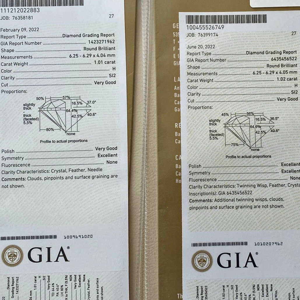 GIA zertifizierte 2.03 Carat Brillant Ohrstecker 750er Weissgold 6,3 mm Durchmesser