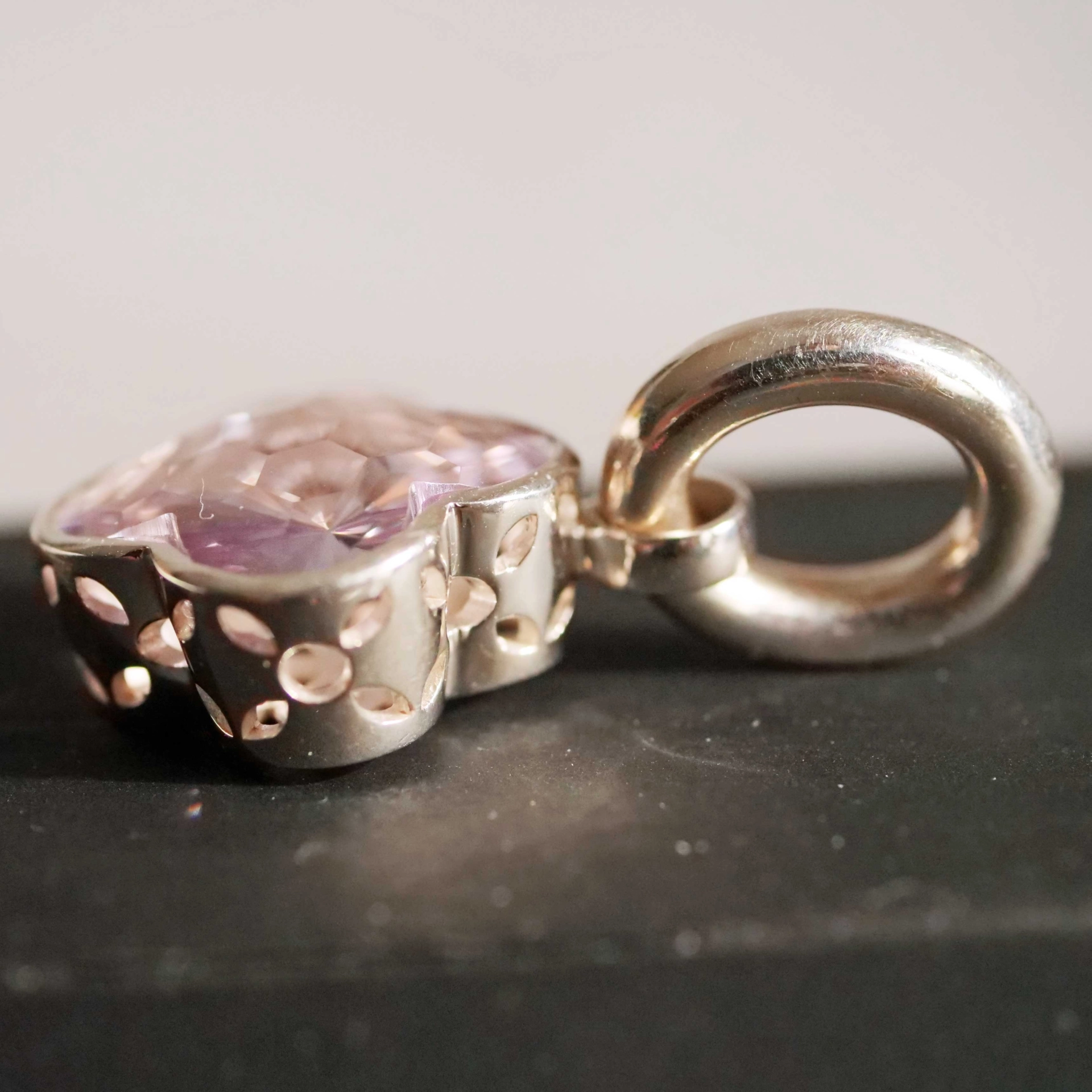 Original Chilango Amethyst flieder  Anhänger Lilly Flower 2 out of Nature 925er Silber toller Schlif