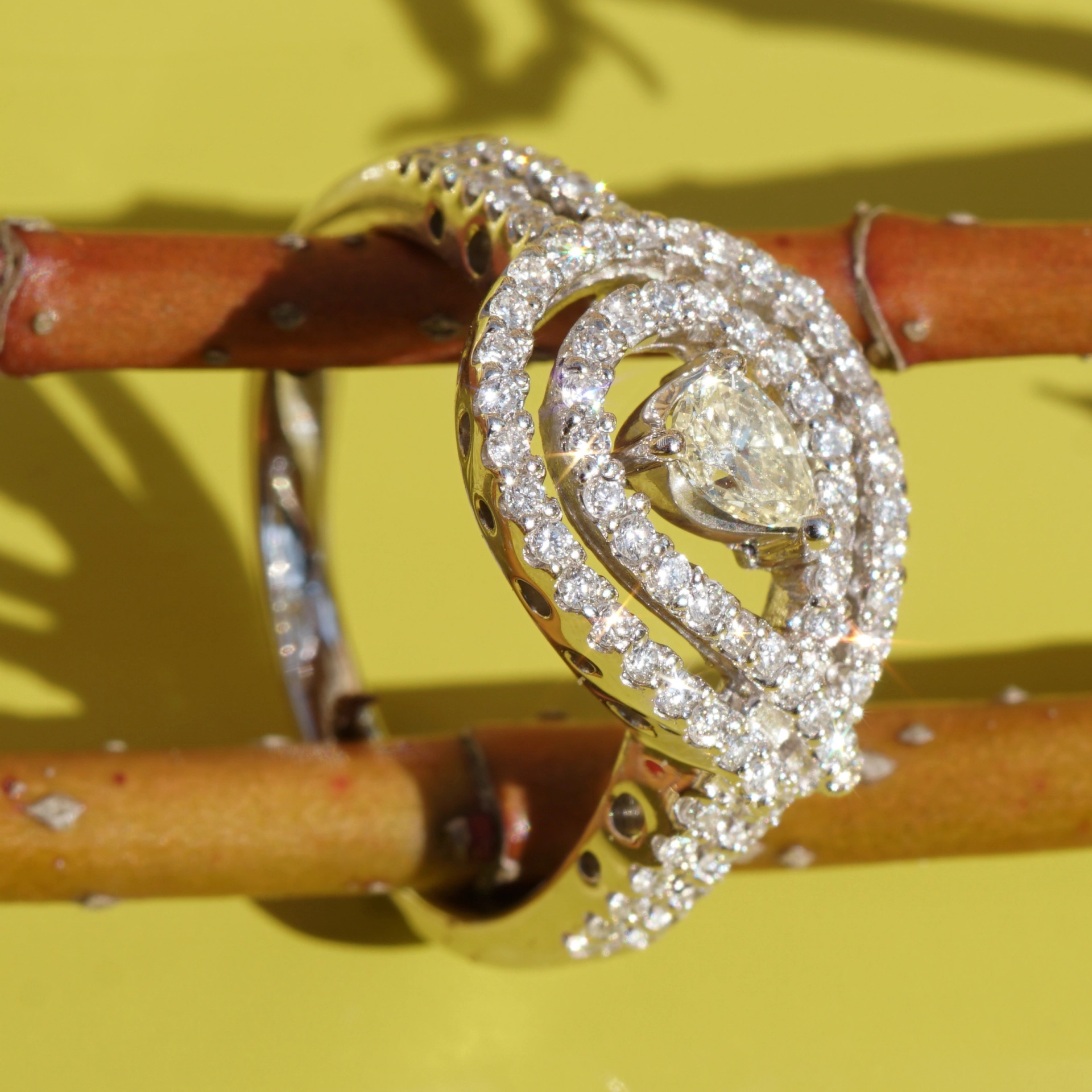 Diamanttropfen Brillant Ring 0.22 ct 0.42 ct 750er Weissgold...Gala Dinner