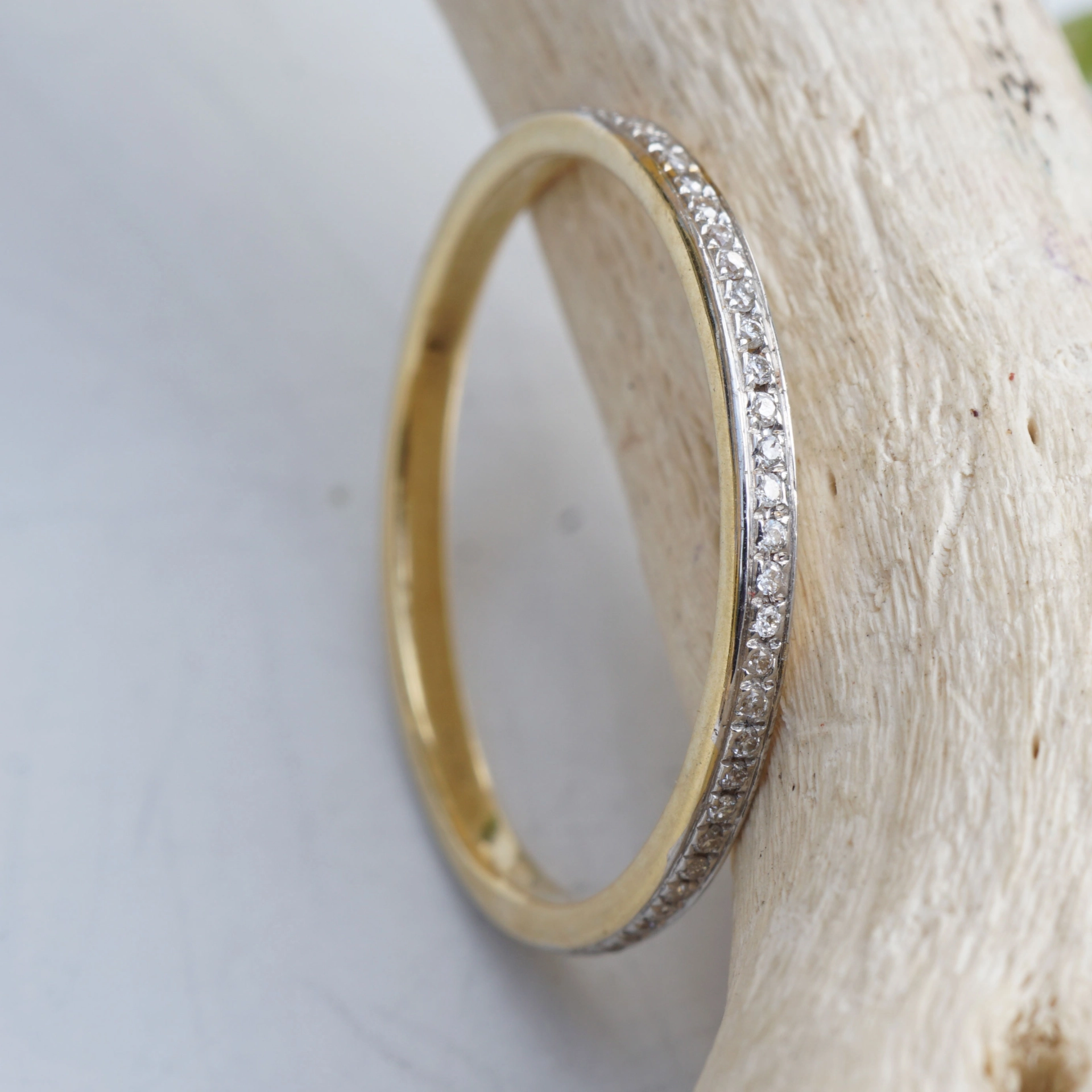 Brillant Memoire Ring 0.15 ct W-TCR / SI-P 750er Gold New Age idealer Kombinationsring