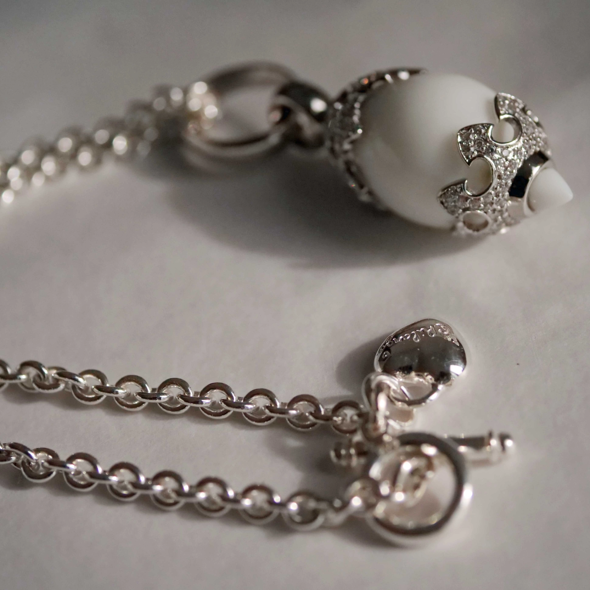 Original Chilango Anhänger Crystal Light White Onyx white Circonia 925er Silber