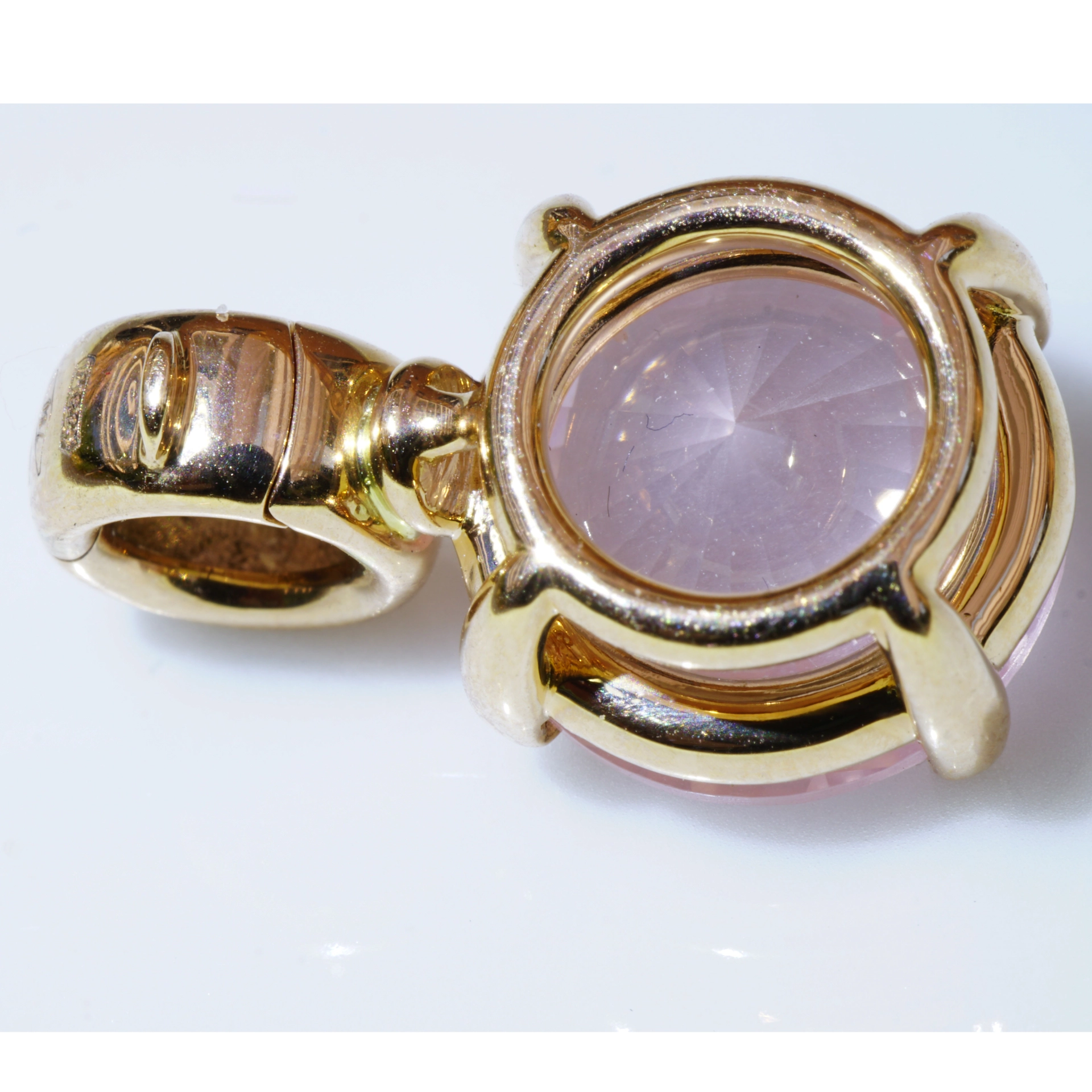 Rosenquarz Anhänger 750er Roségold toller Schliff ! aus Traditionsgoldschmiede in Valenza