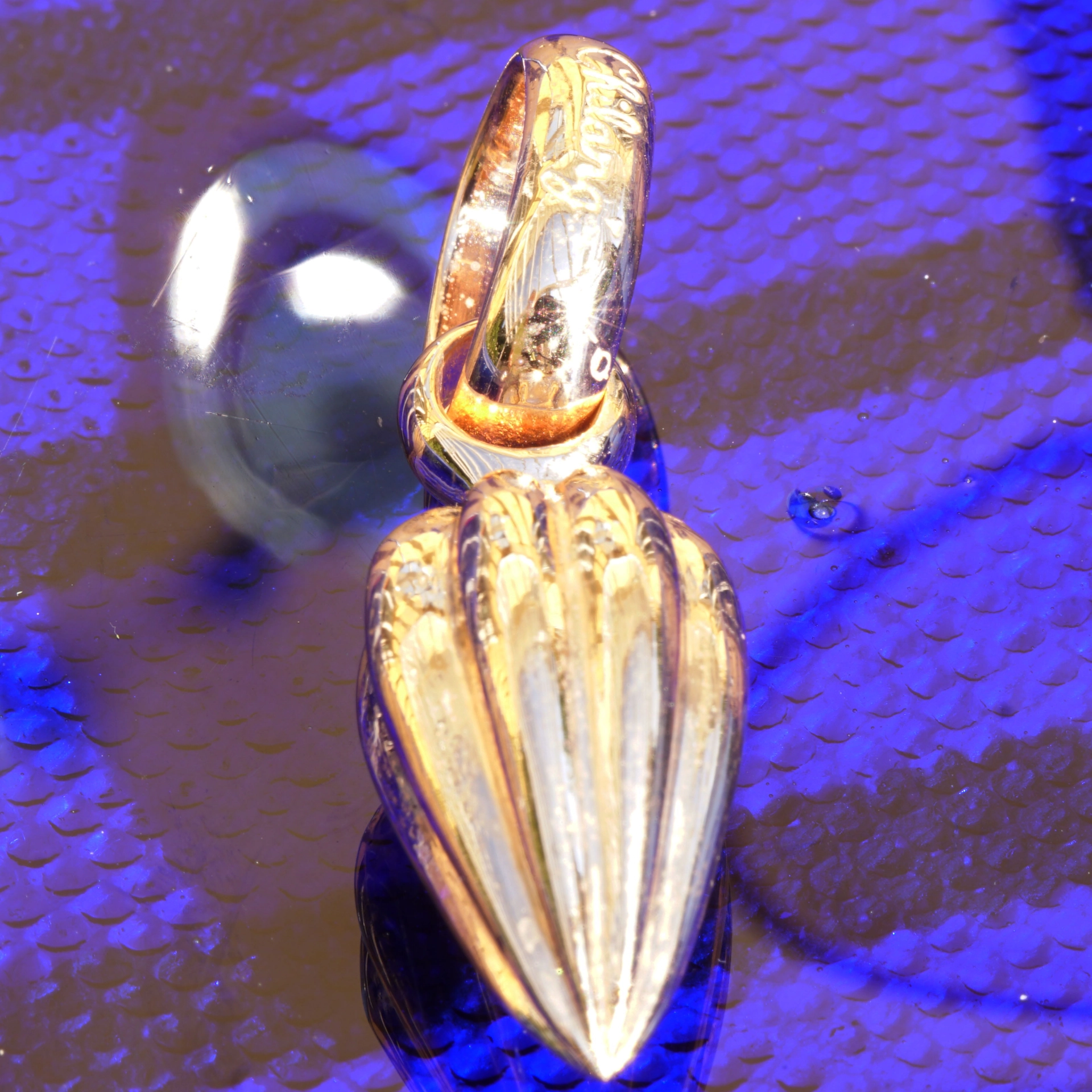Chilango Anhänger Stopper 925er Silber Pink Gold Plated 43 x 13 mm Lotusblume