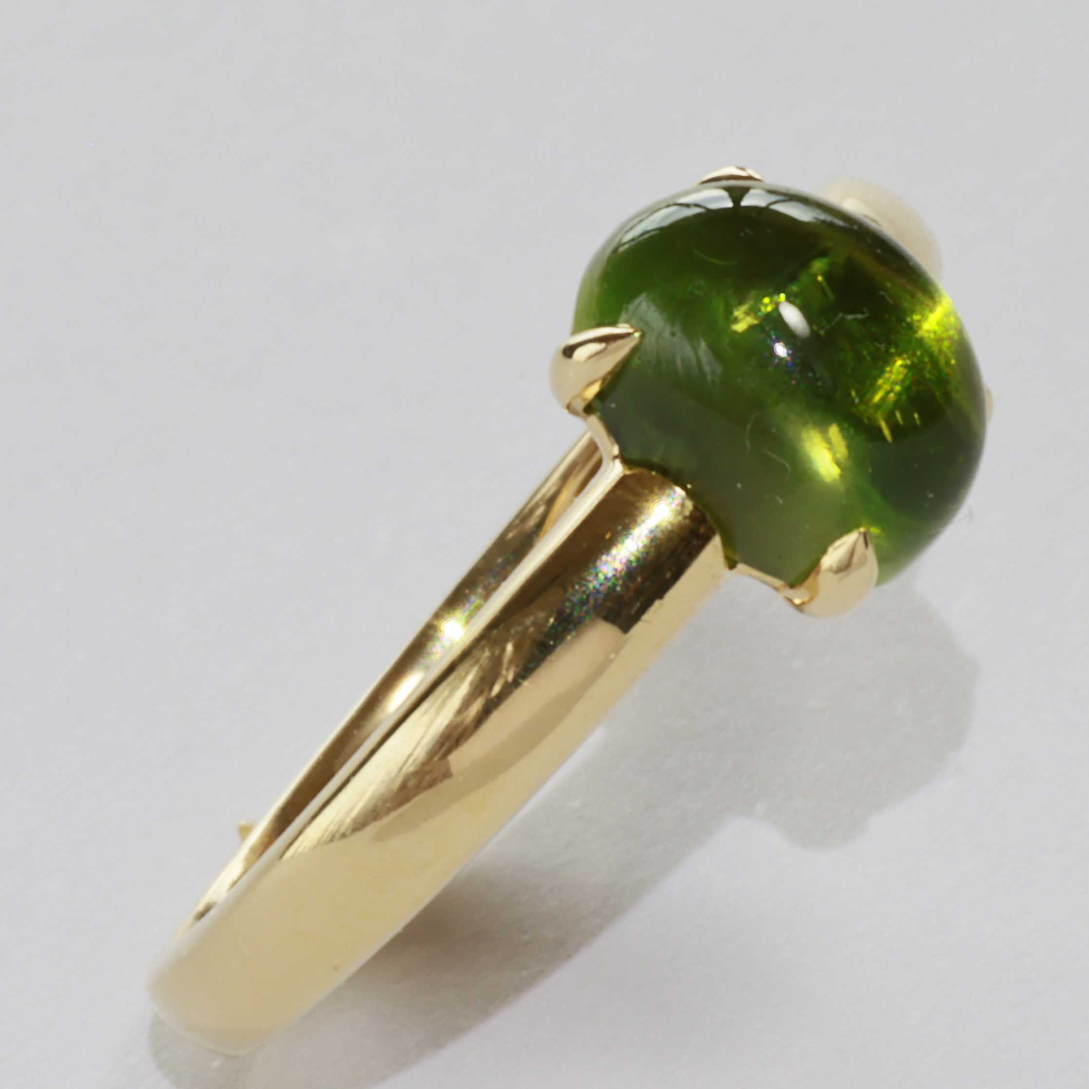 Turmalin Ring 750er Gelbgold Grün....süsse Versuchung...Goldschmuck Damen