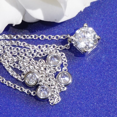Brillant Collier rund 0.60 ct E hochfeines weiss SI2 5.25-5.31x3.39 mm GIA Gutachten 750er Weissgold