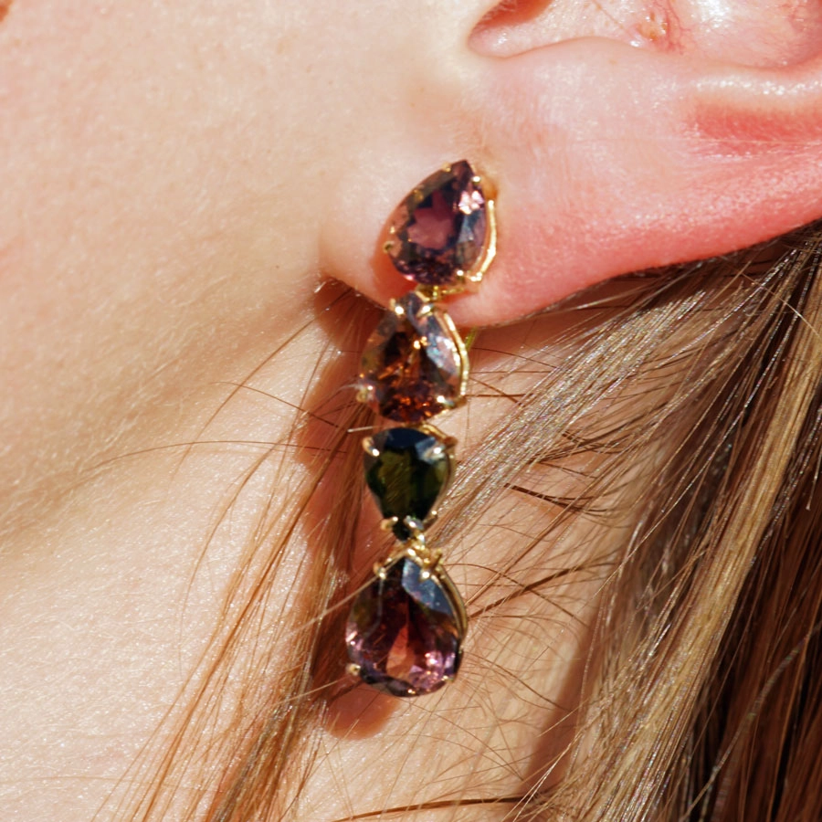 Turmalin Ohrhänger 750er Gelbgold 14.68 ct