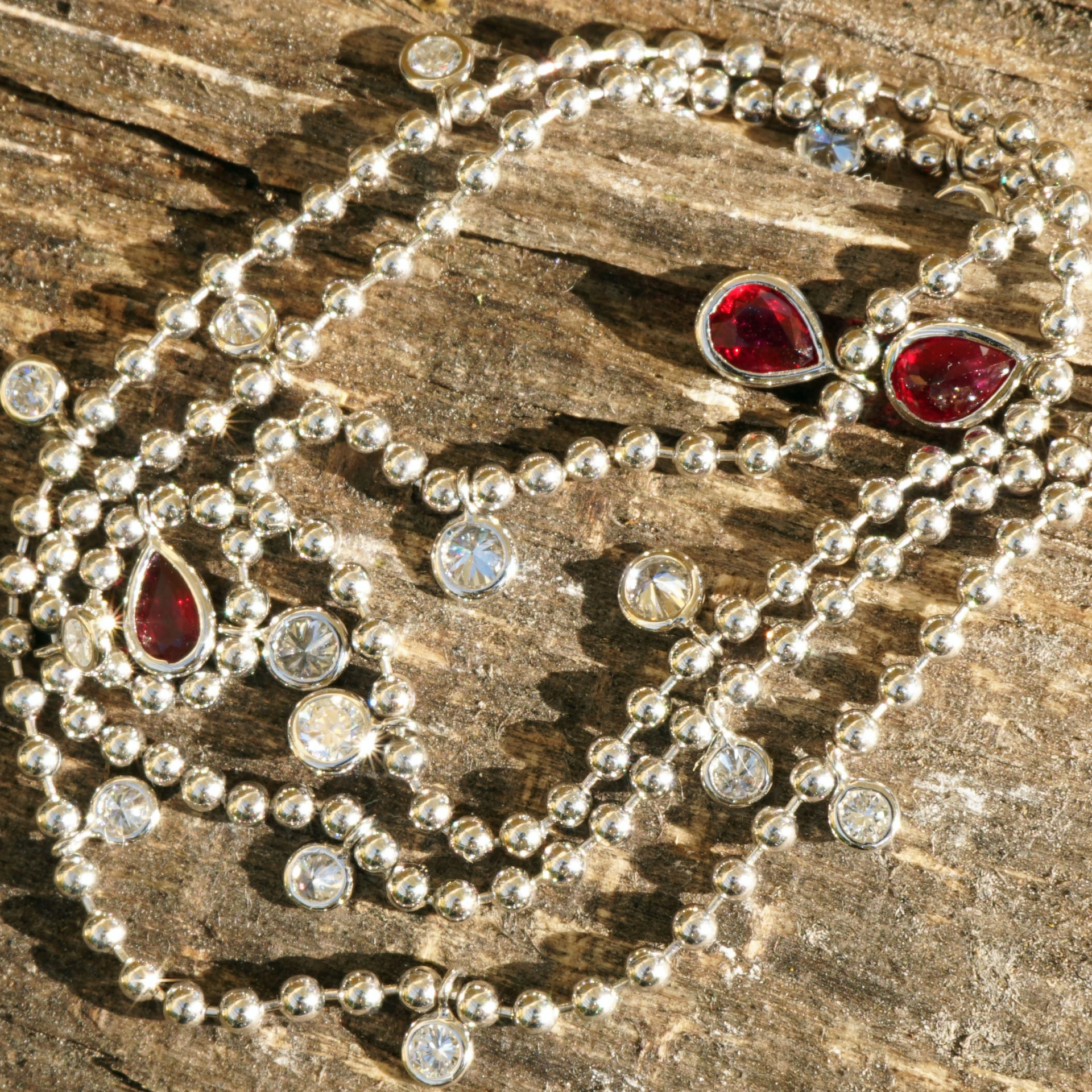 Rubin Brillant Collier 1.24 ct TW / VS 1.26 ct pigeonblood unbehandelt....rot wie die Liebe