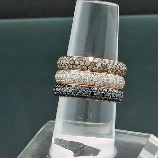 Brillant Ring Set Memoire in 750er Rosegold 5.26 ct