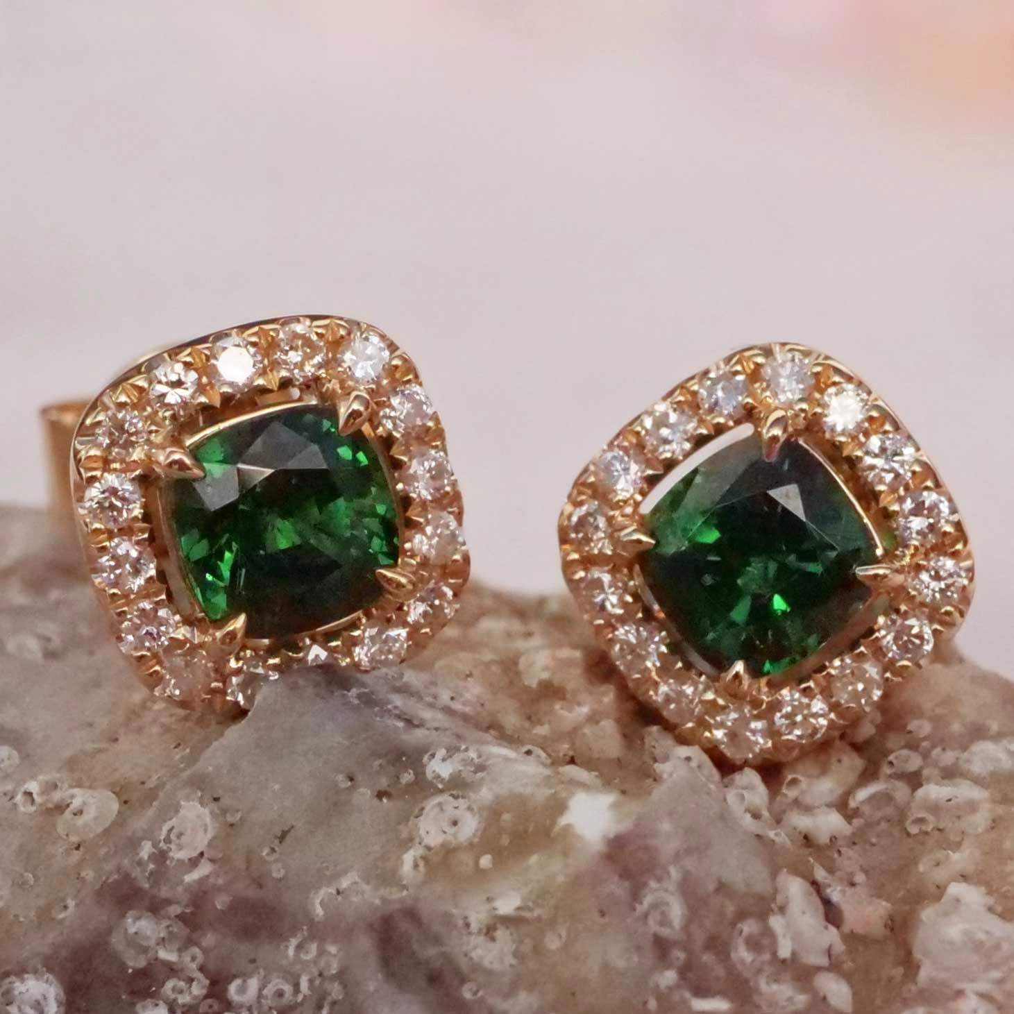 Tsavorith Brillant Ohrstecker 750er Gelbgold 1.42 ct 0.25 ct ...mit der gewaltigen Leuchtkraft