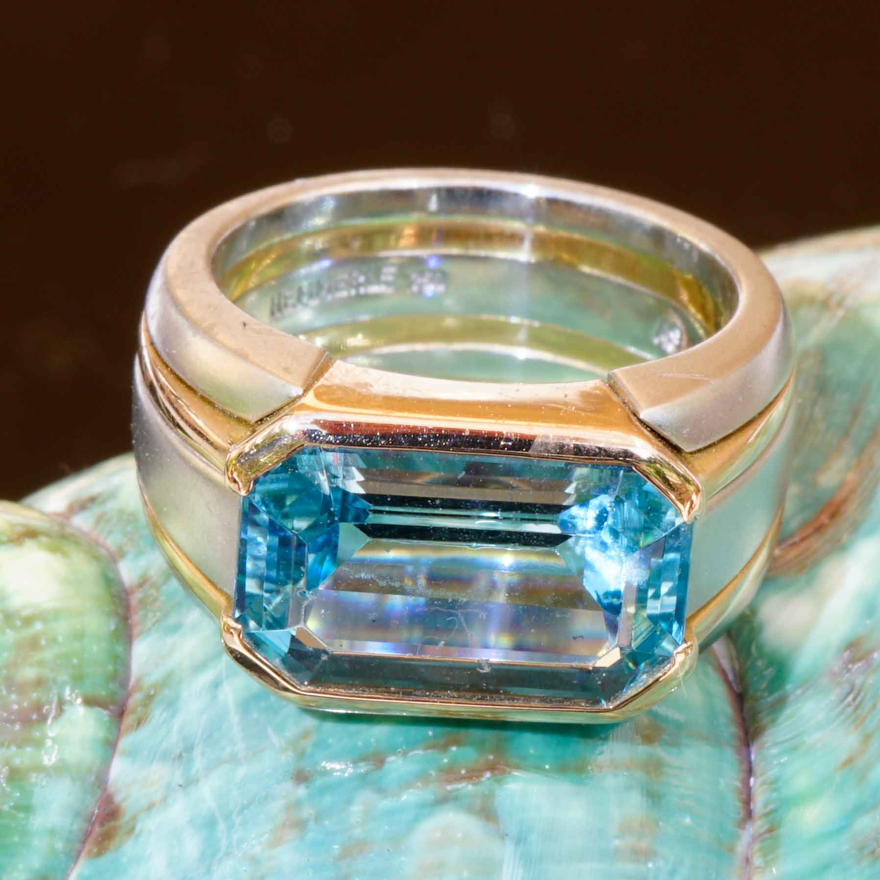 Hemmerle München Armreif und Ring 750er Gold Platin 16 ct und 5 ct Santa Maria Farbe 