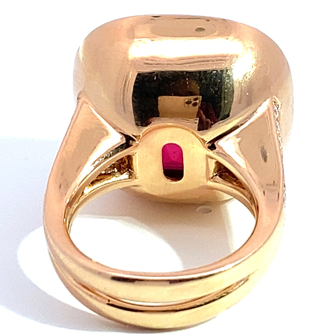 Rubellit Brillant Ring der Extraklasse AAA+  23.10 ct Afghanistan  rot-pink unglaubliche Leuchtkraft 750er Rosegold