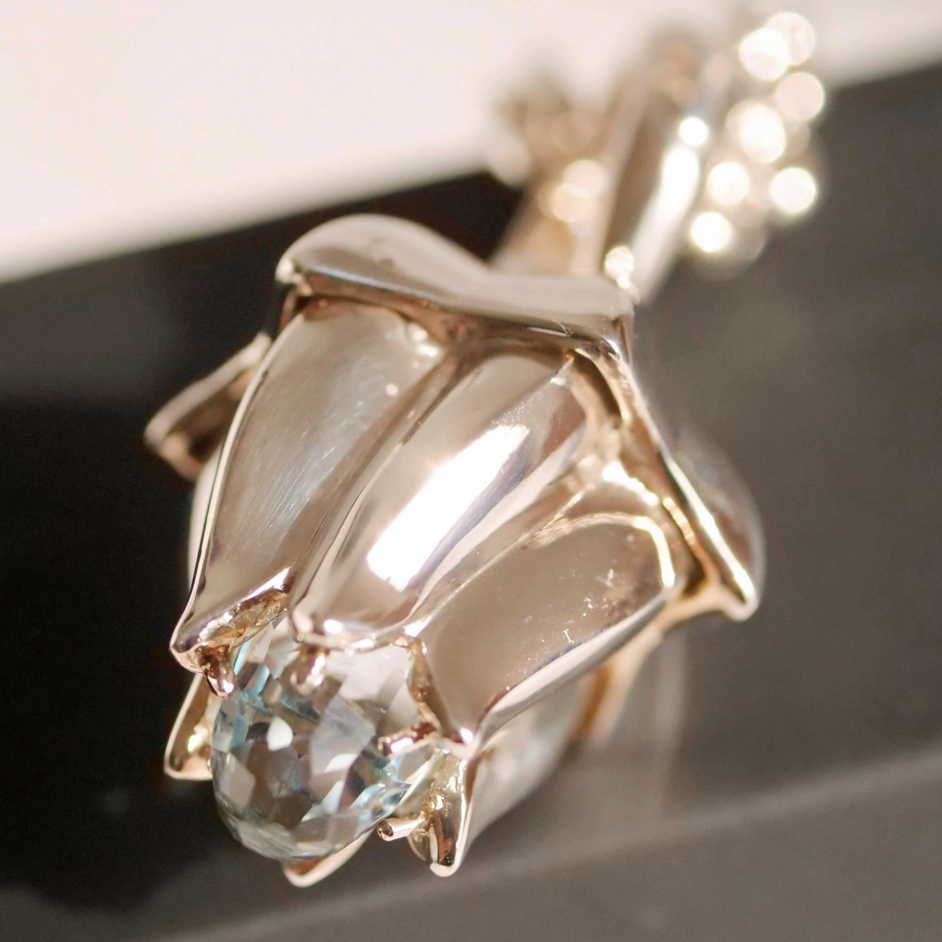 Original Chilango Tutenchamun Lotus Sky Blue Topaz 925er Silber toller Schliff