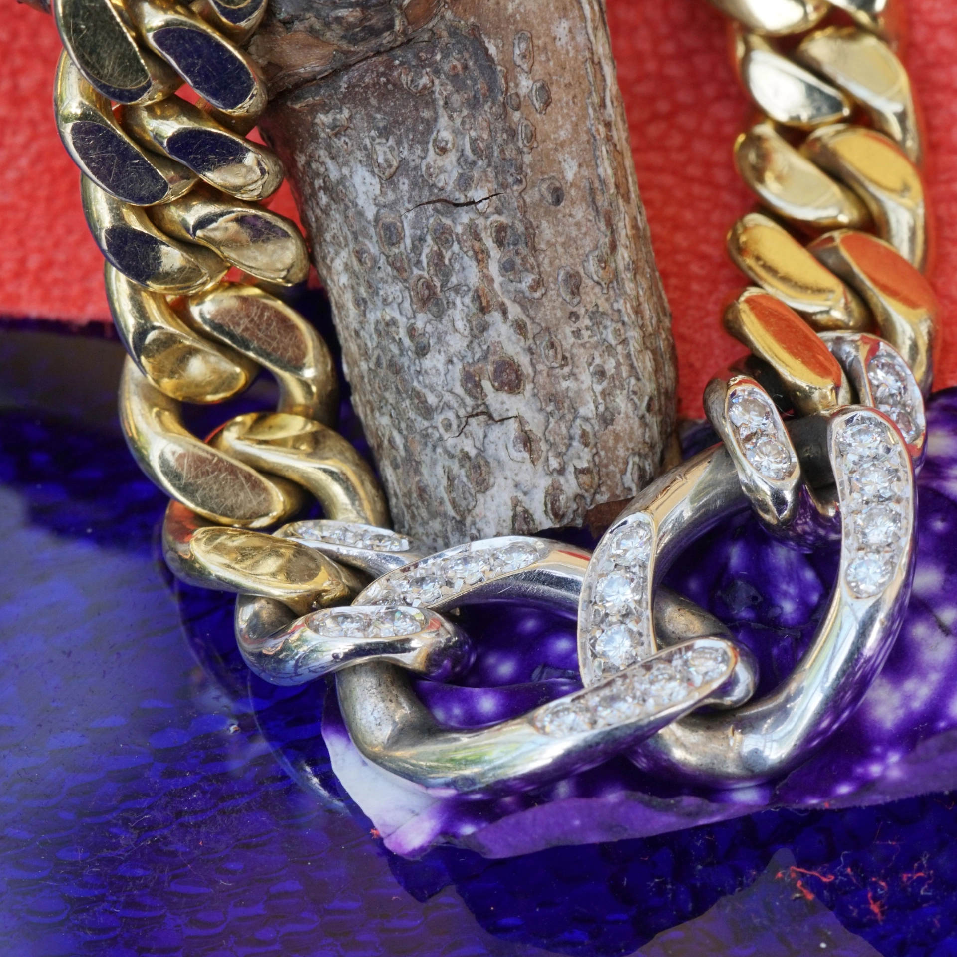 Diamant Collier und Armband 750er Gold 1.65 ct W VS 148 gramm massiv