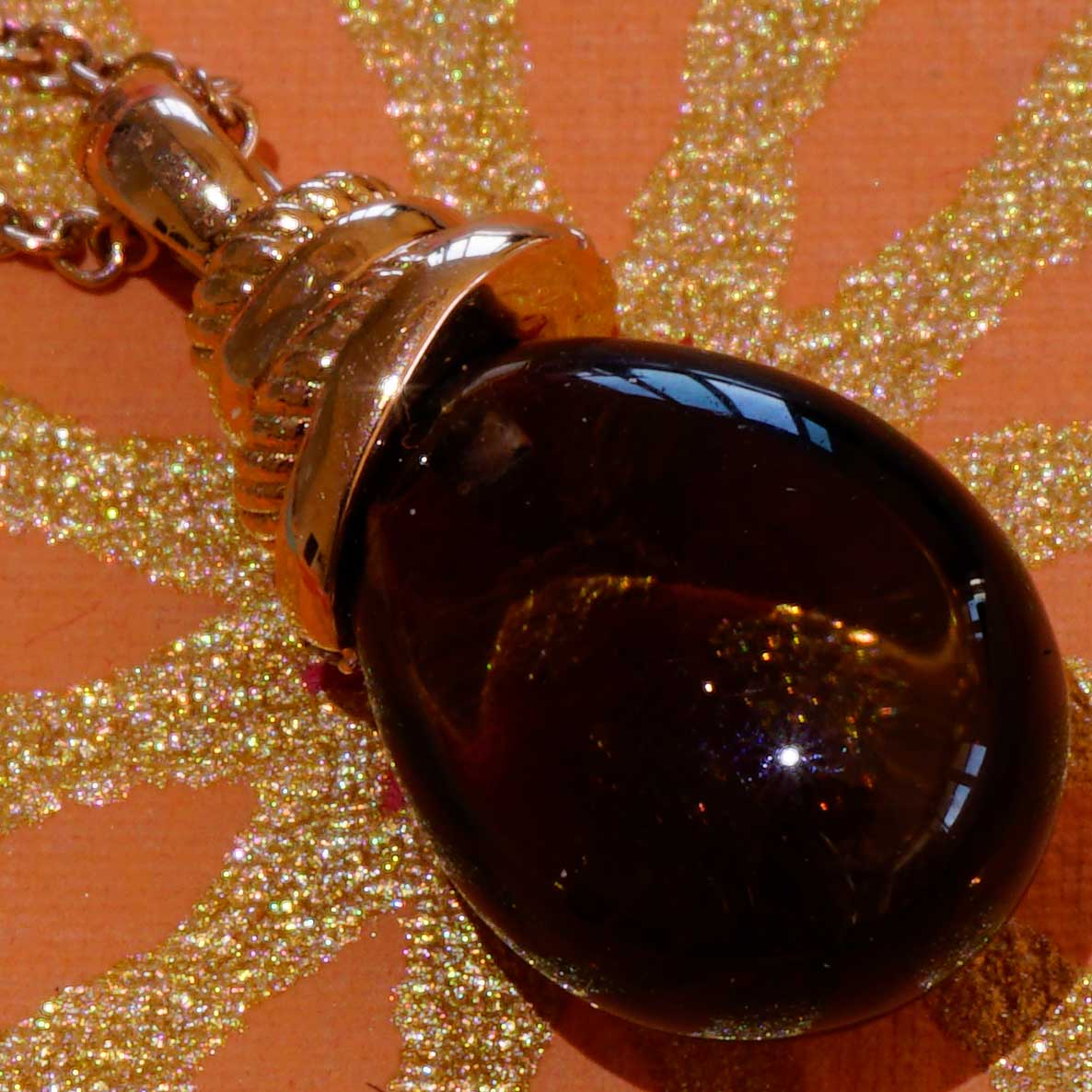 Für Segler...Rauchquarz Brillant Anhänger mit Kette 750er Rosegold...zarte Knotenform mit Drop 