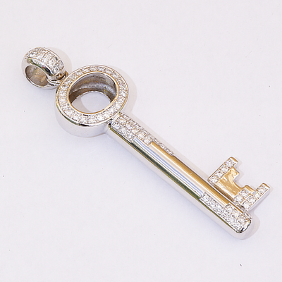Brillant Schlüssel Anhänger 750er Weissgold 1 ct 25 Gramm schwer ....Dein Schlüssel zum Herzen