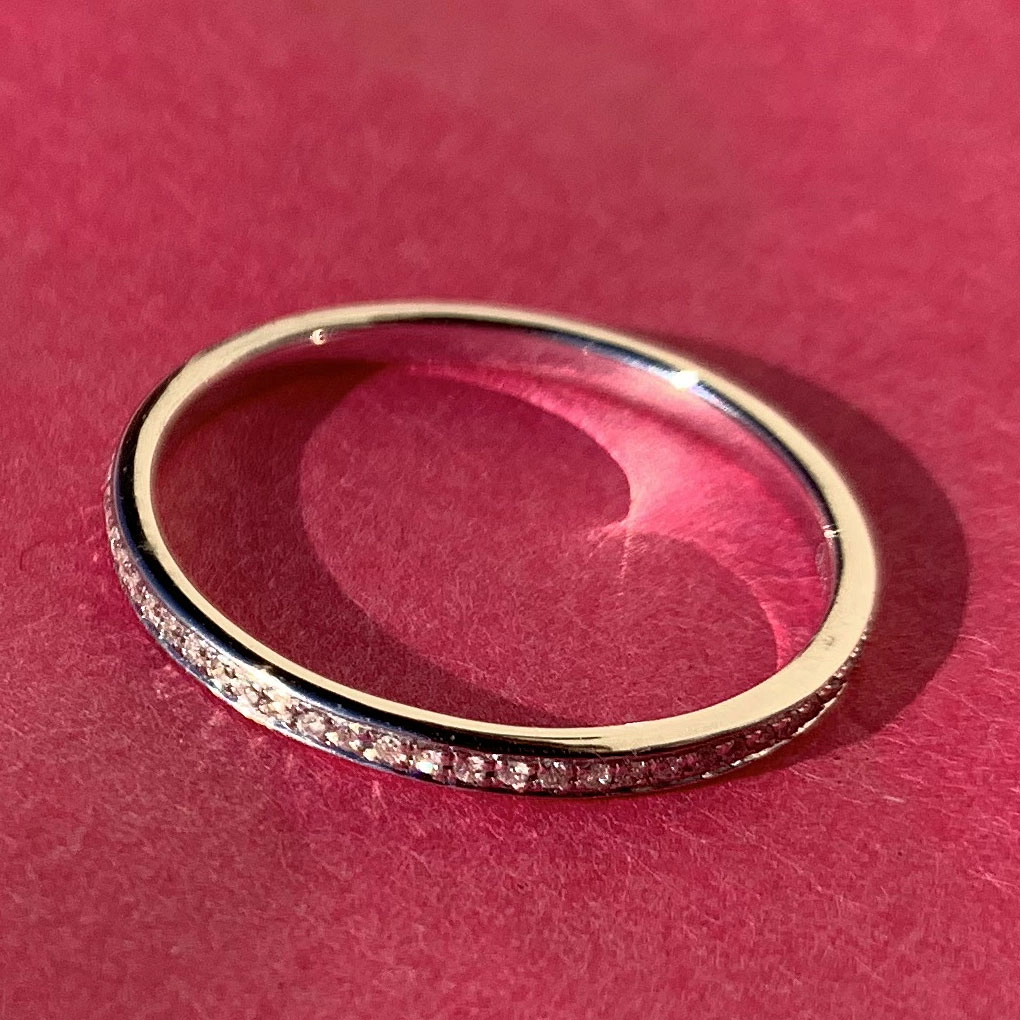 Brillant Memoire Ring 0.15 ct W-TCR / SI-P 750er Gold New Age idealer Kombinationsring